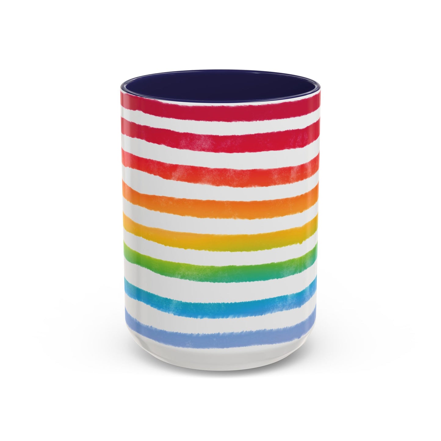 π Bold Rainbow Stripes Pride Mug | 11oz/15oz | Purple Accent