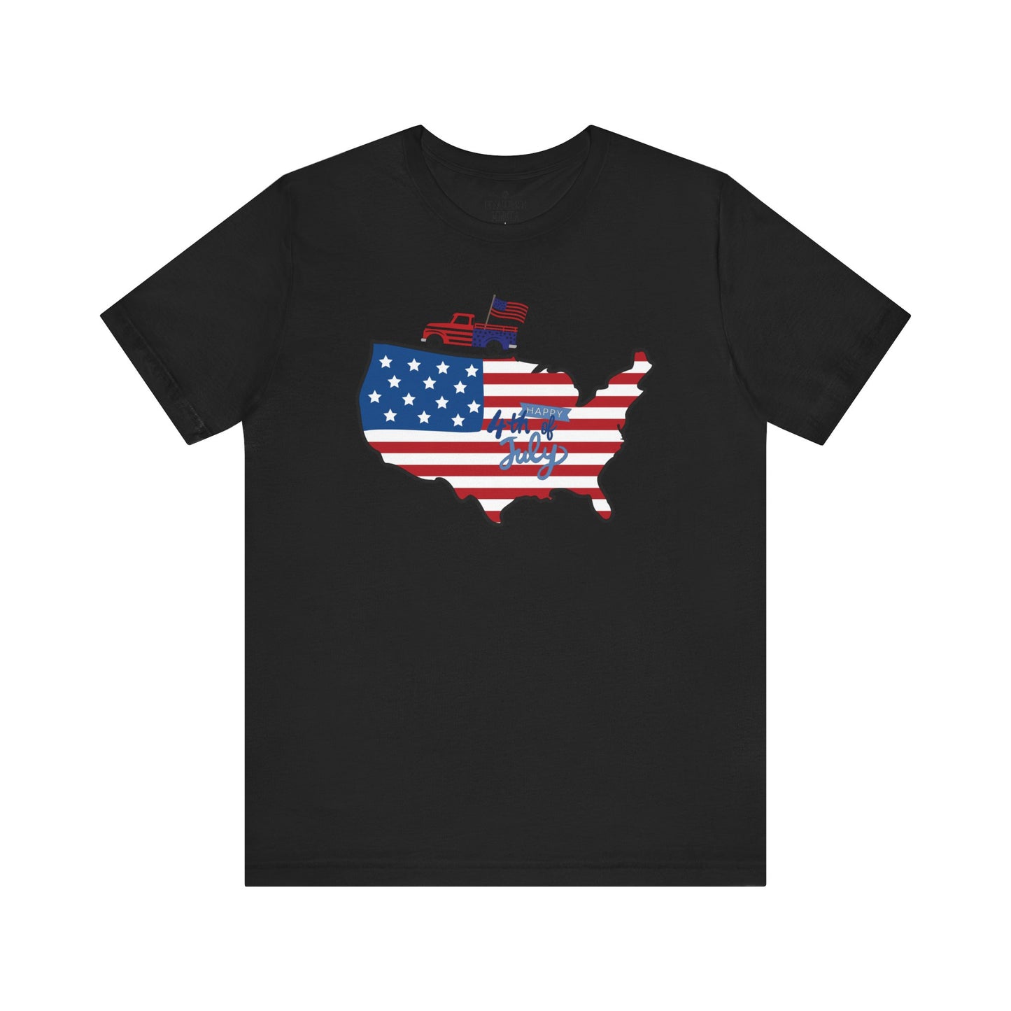 All-American USA Map & Truck Tee β Unisex Bella+Canvas Jersey Tee - 4th of July T-Shirt