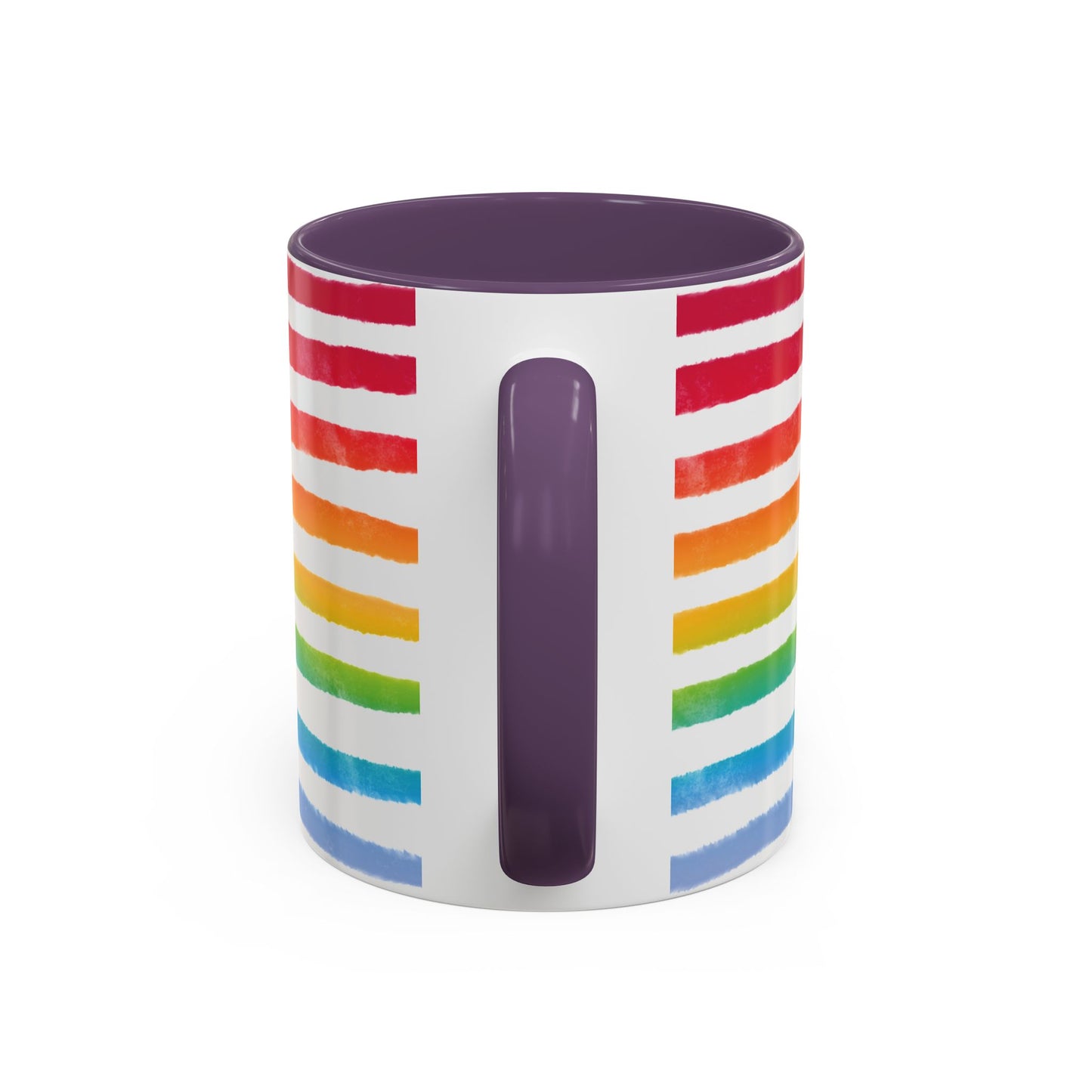 π Bold Rainbow Stripes Pride Mug | 11oz/15oz | Purple Accent