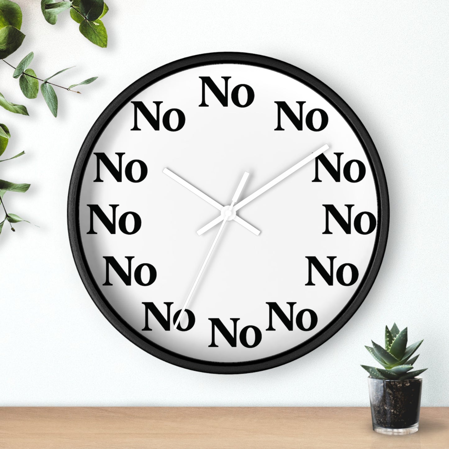 Funny Sarcastic Wall Clock – All Hours Say NO – Boutique 10” Clock for ADHD, Burnout & Passive Aggression Decor
