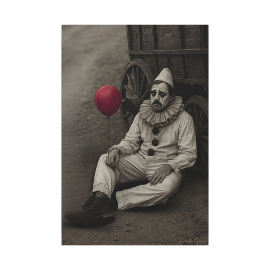 Clownen â Matt Canvastavla (Galleriomslagen) 1,7 cm â Vintage Circus-inspirerad Canvastavla