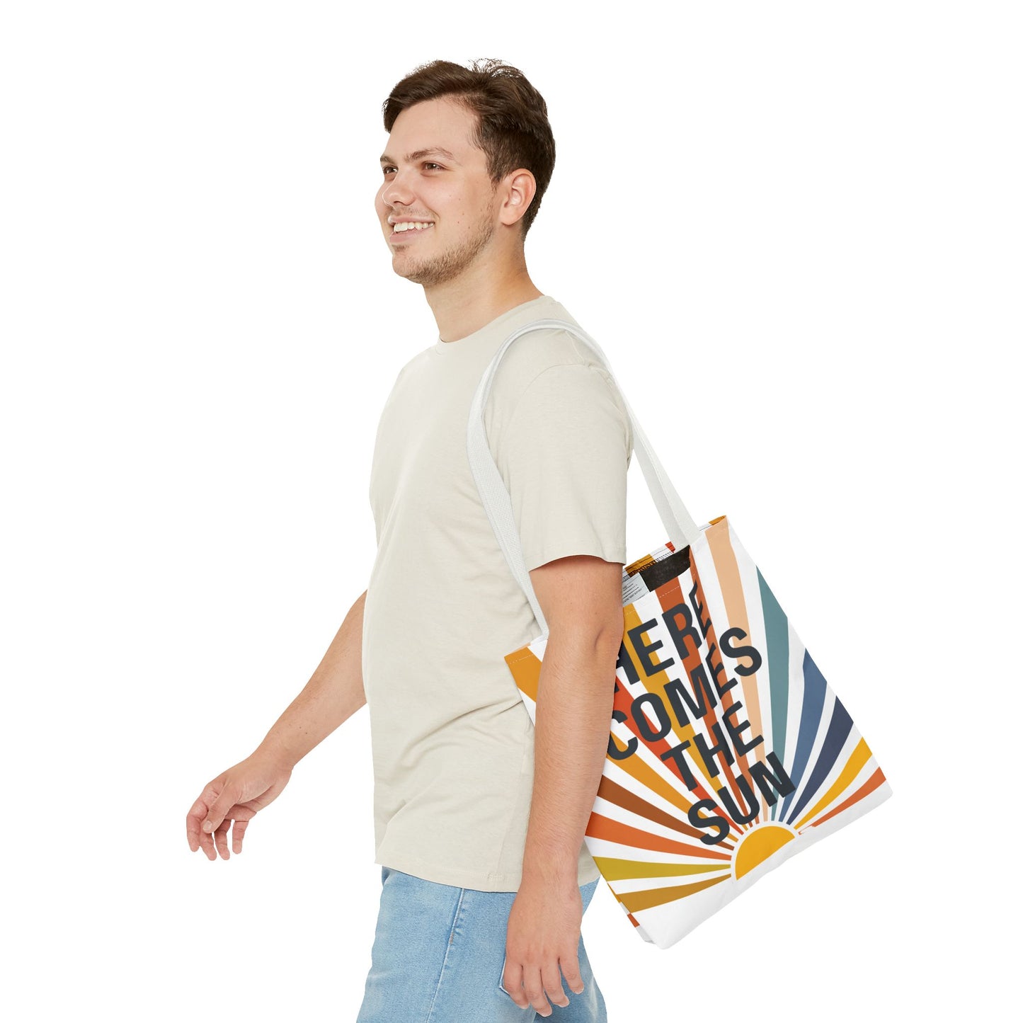 Here Comes the Sun β Retro Sunburst Tote Bag