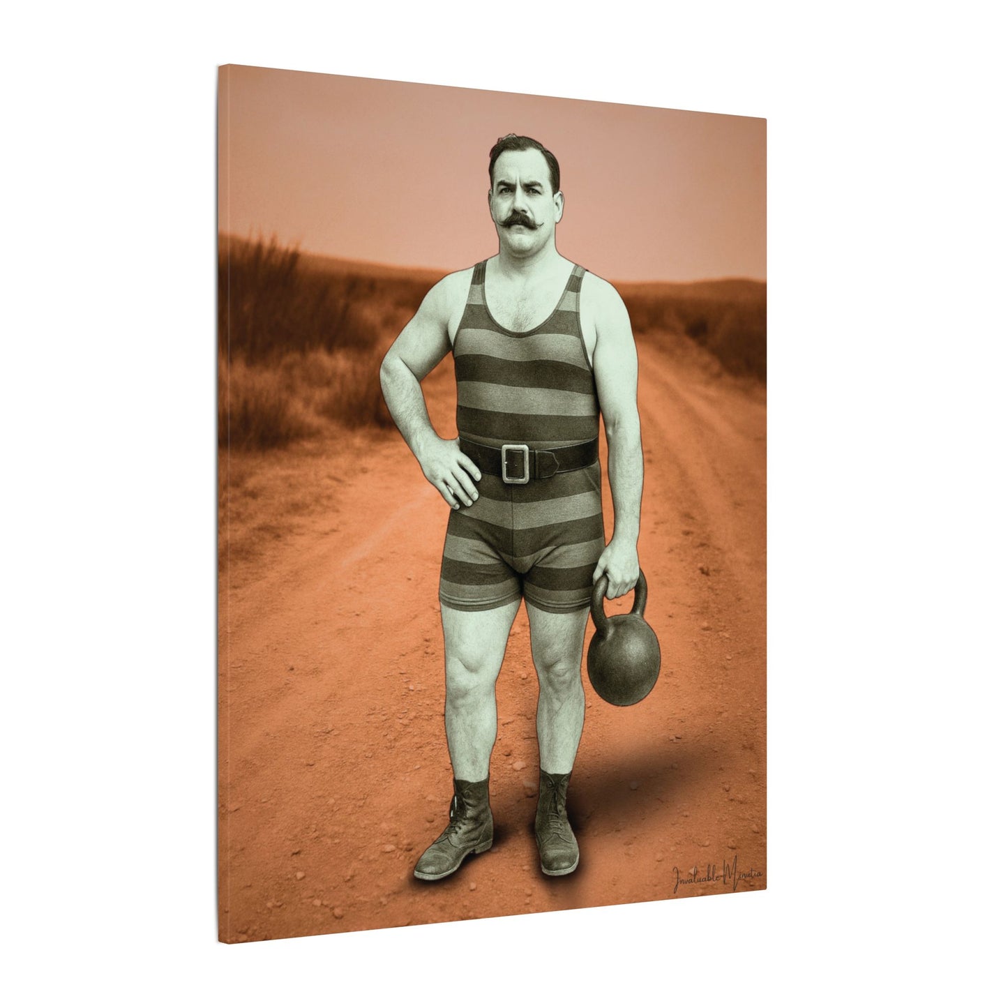 The Strongman – Matte Canvas Print (Gallery-Wrapped) 0.75" – Vintage Circus-Inspired Canvas Wall Art