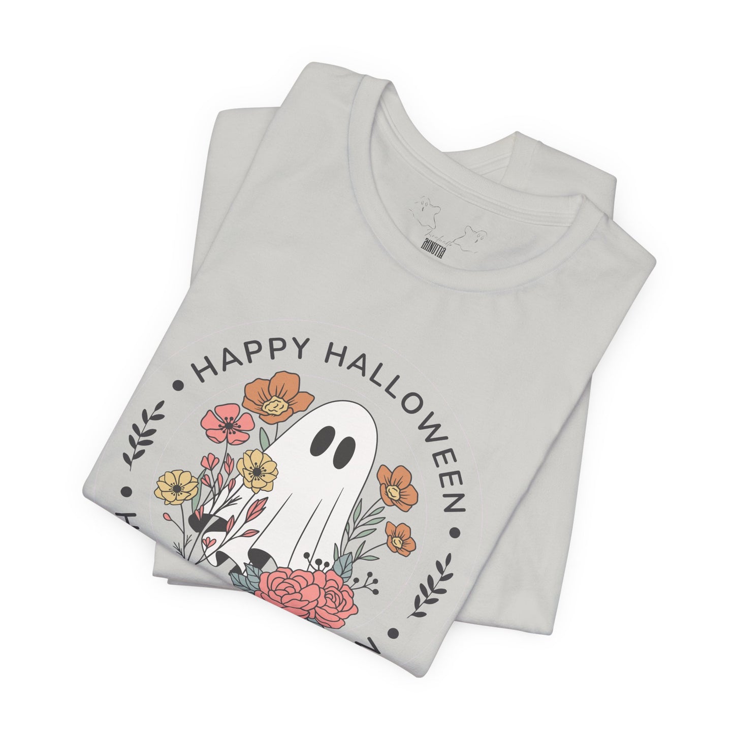 Happy Halloween Floral Ghost Tee – Bella+Canvas 3001