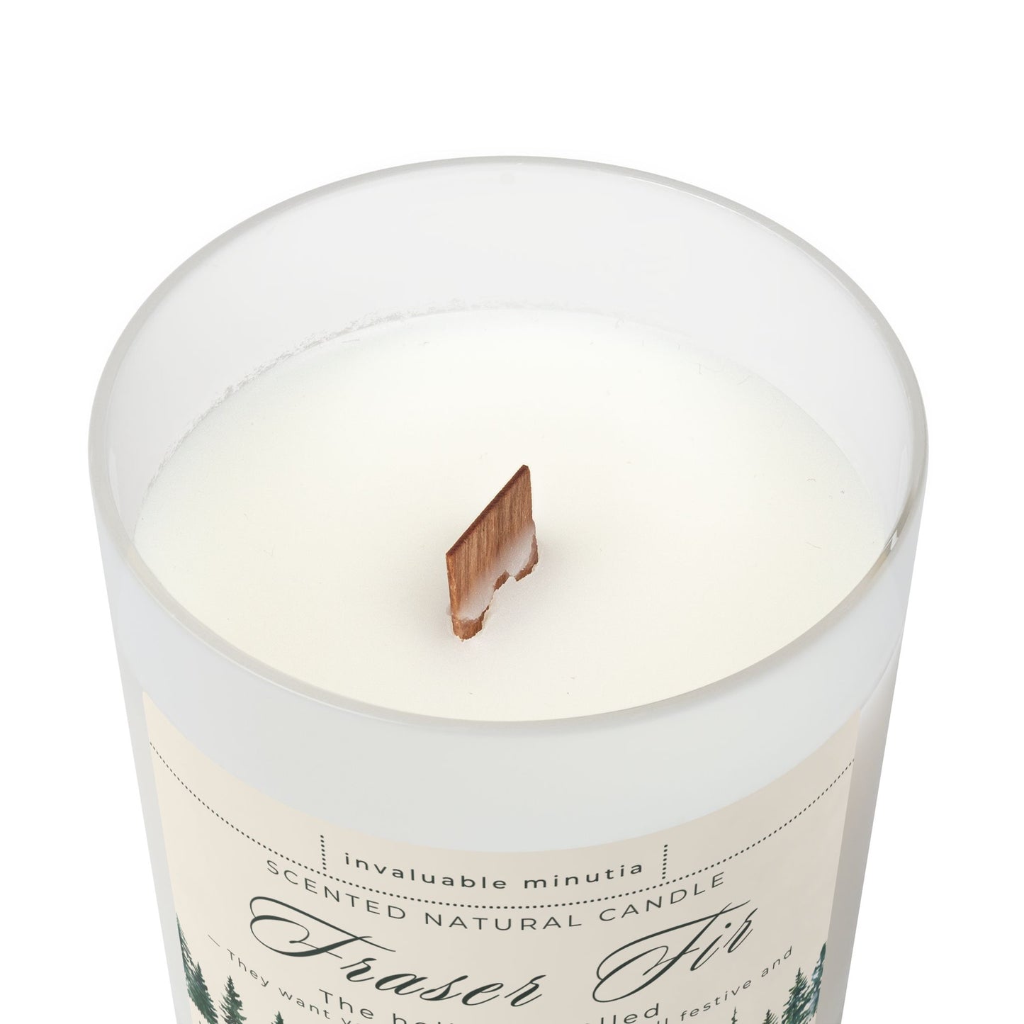 11oz Frosted Glass Natural Soy Wax Candle with Wooden Wick – Available in 9 Scents