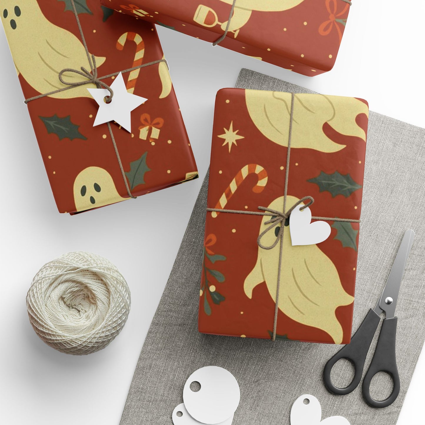Vintage Holiday Ghosties - Luxury Holiday Wrapping Paper, Victorian Ghost Gift Wrap, 30" Roll (Matte/Gloss)