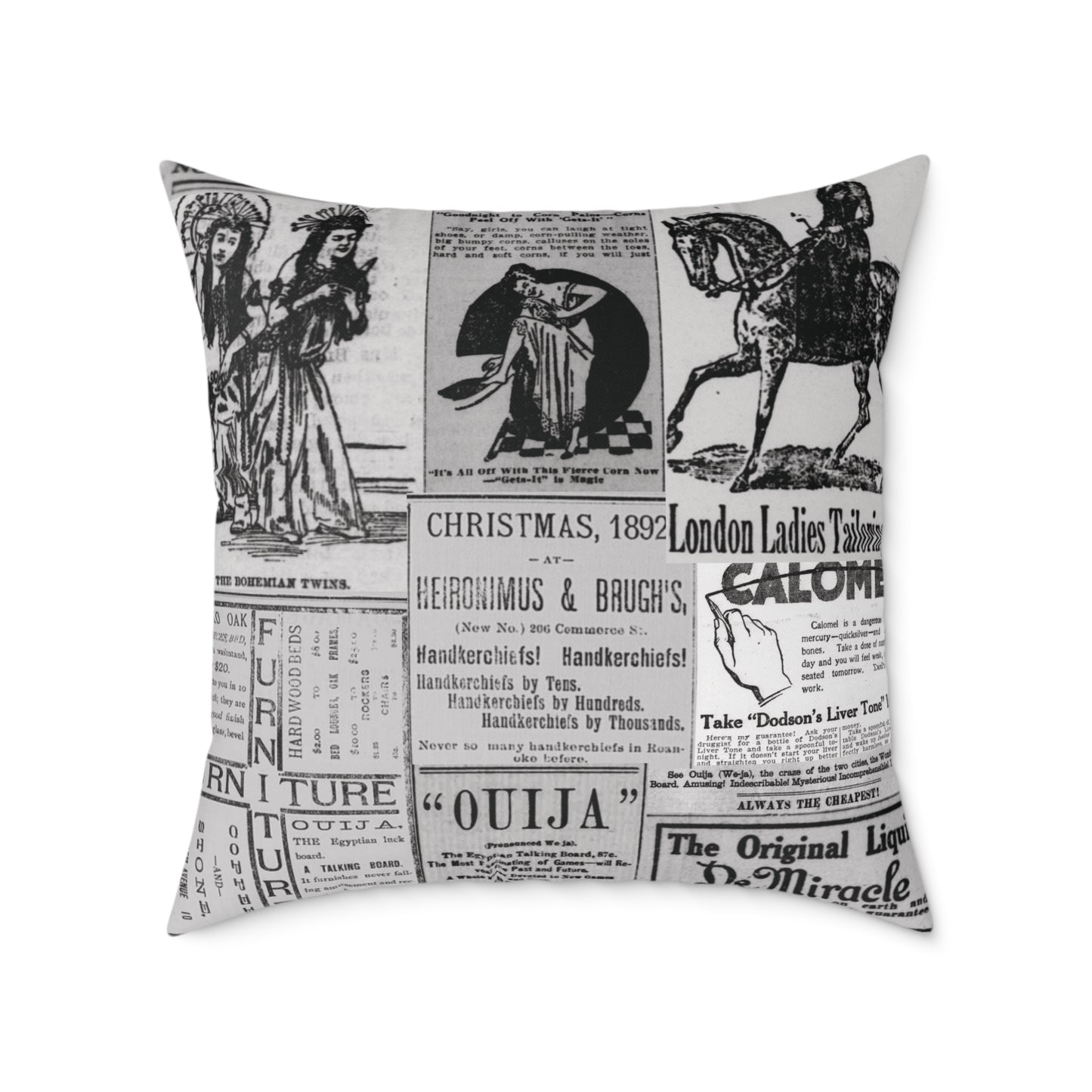 Occult Americana β Vintage Ads Collage Art - CanvasThrow Pillow