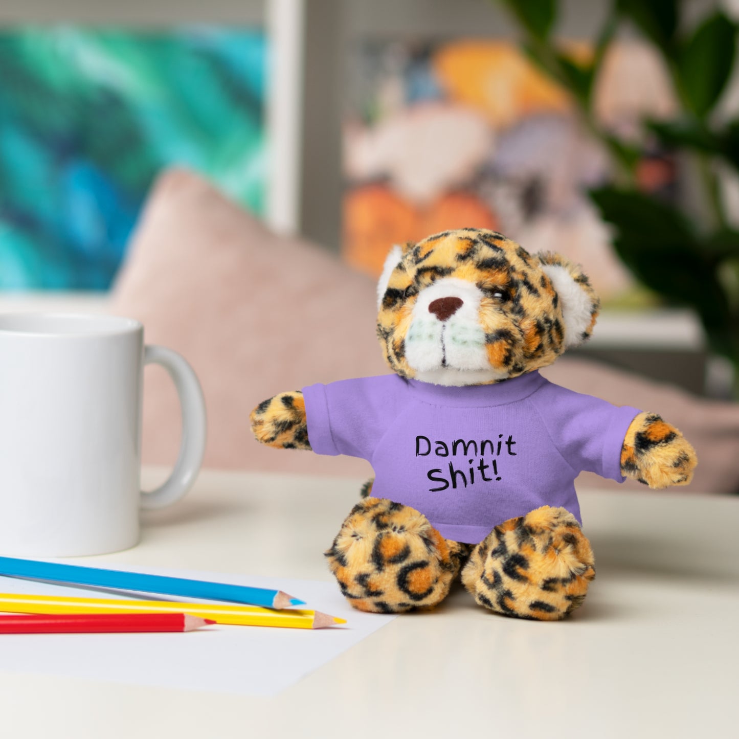 8" Funny Stuffed Animal Gift for Adults, Cute Plush Toy, Humor Bear, Sarcastic Gifts, Quirky Decor, Comfort Toy with Quote