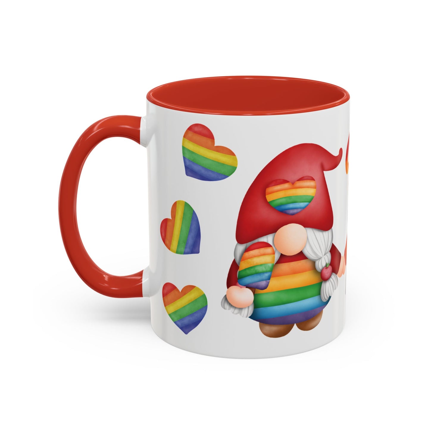 Pride Gnome Accent Mug | Rainbow Love Coffee Cup | 11oz & 15oz