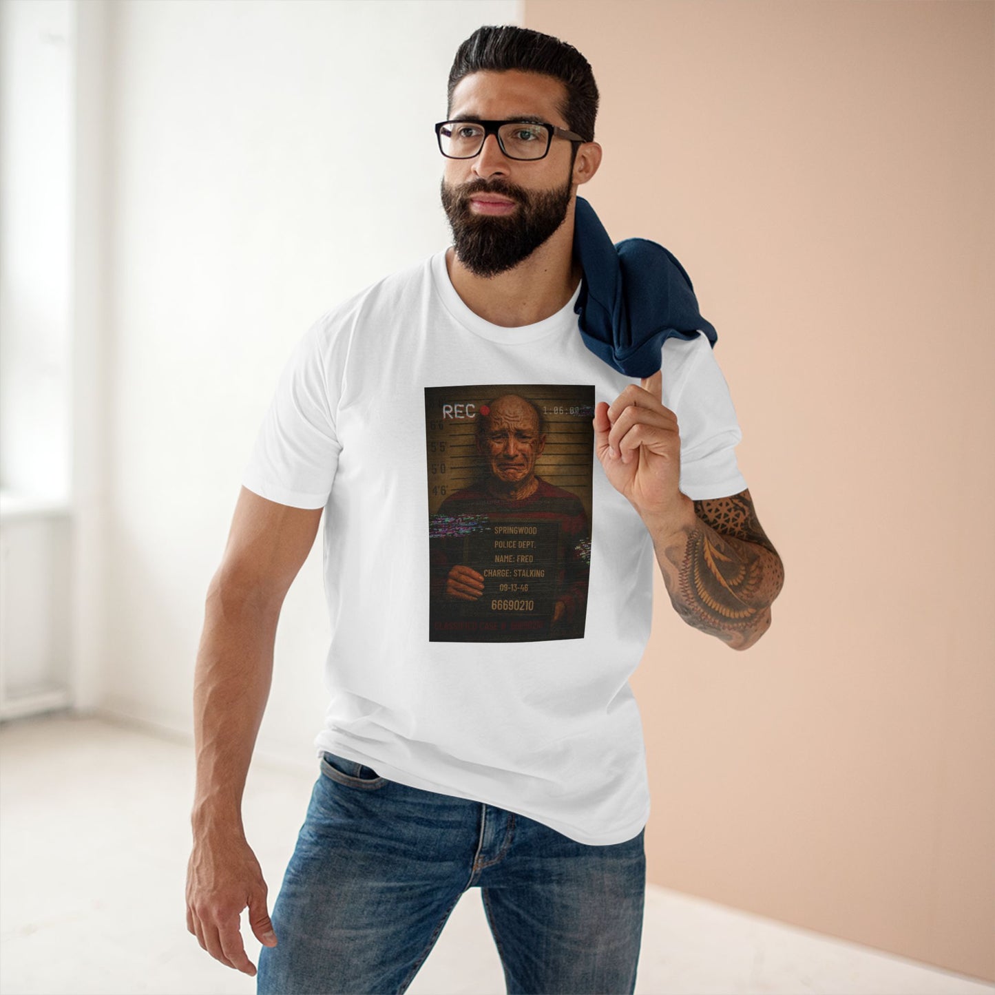 π₯ Freddy Mugshot Tee β Retro Slasher Horrorcore Premium T-Shirt (Unisex)