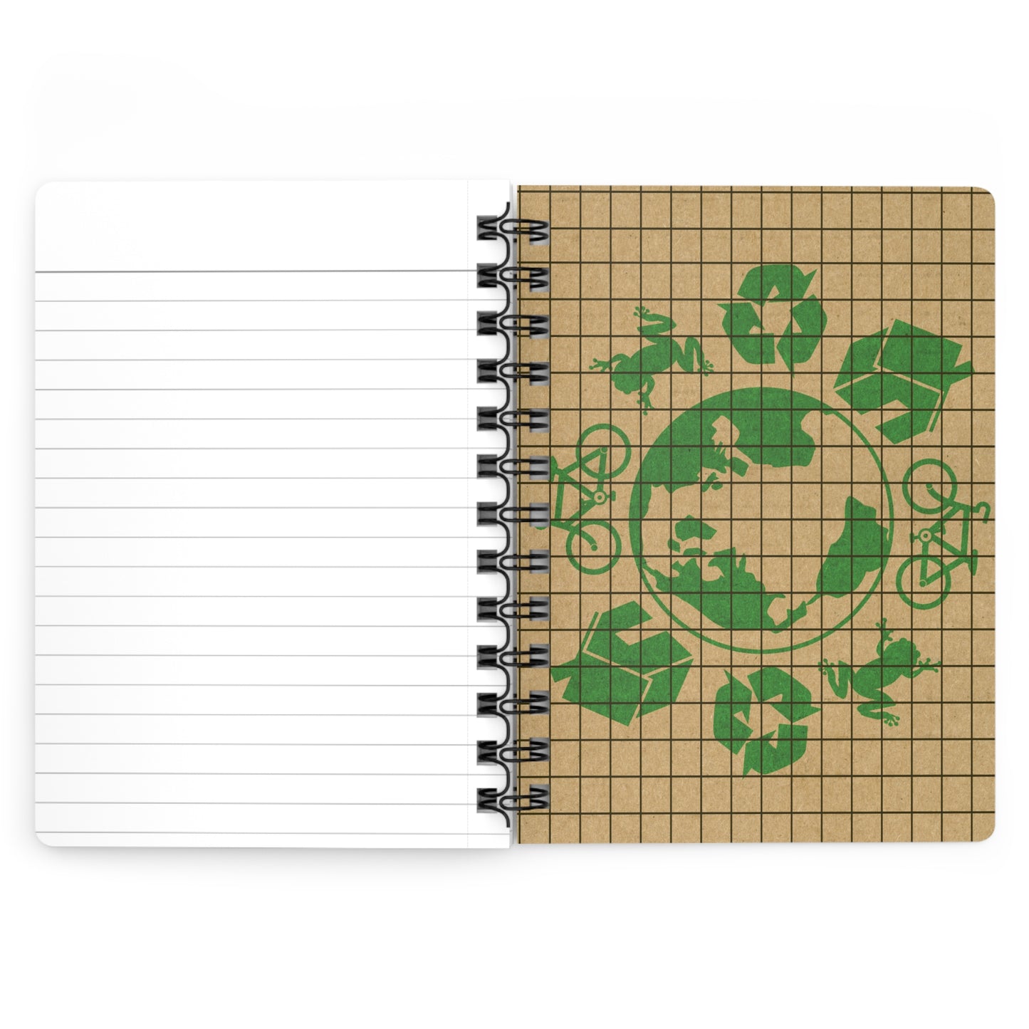 Eco-Friendly Spiral Bound Journal | Recycled Paper Notebook | Nature Design Diary | Sustainable 5x7 Planner | Earth Day Gift - Hard Cover