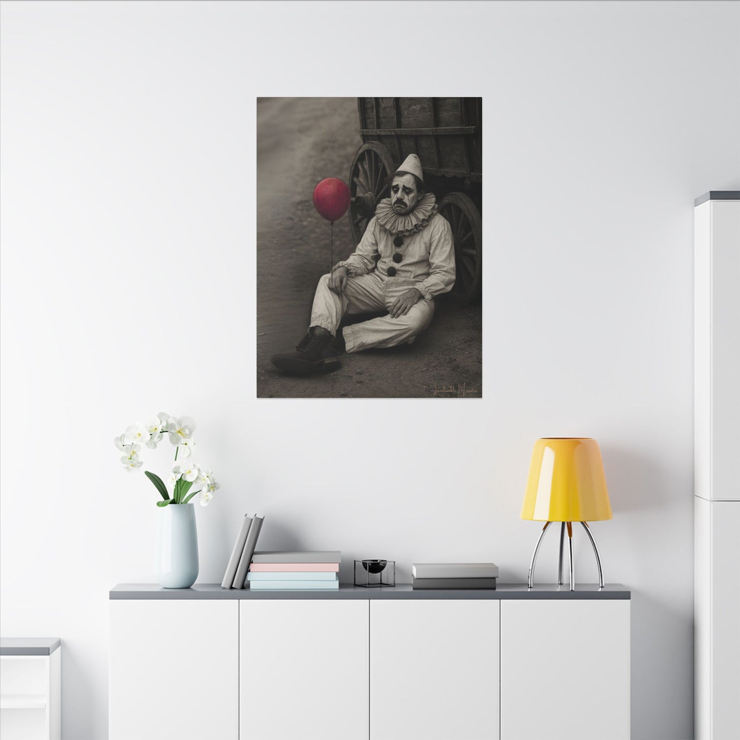 The Clown – Matte Canvas Print (Gallery-Wrapped) 0.75" – Vintage Circus-Inspired Canvas Wall Art