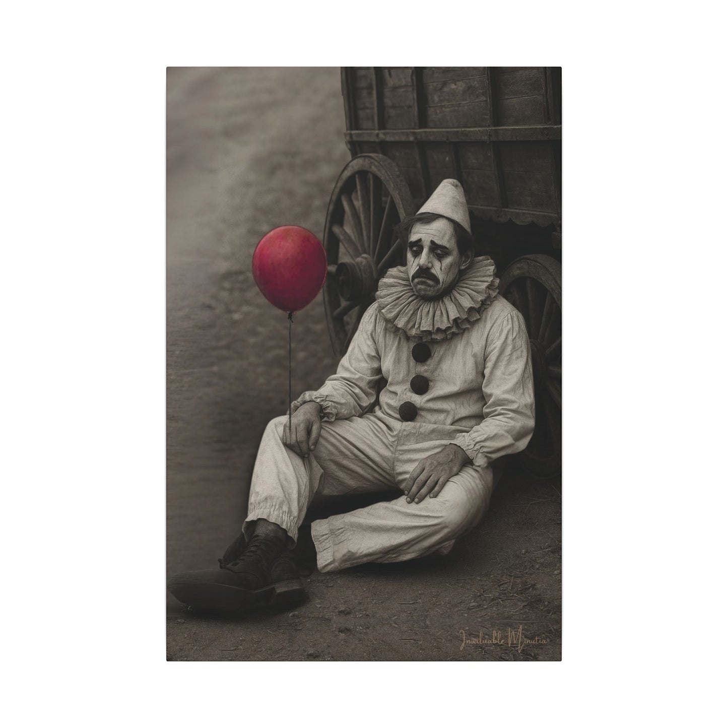 The Clown – Matte Canvas Print (Gallery-Wrapped) 0.75" – Vintage Circus-Inspired Canvas Wall Art