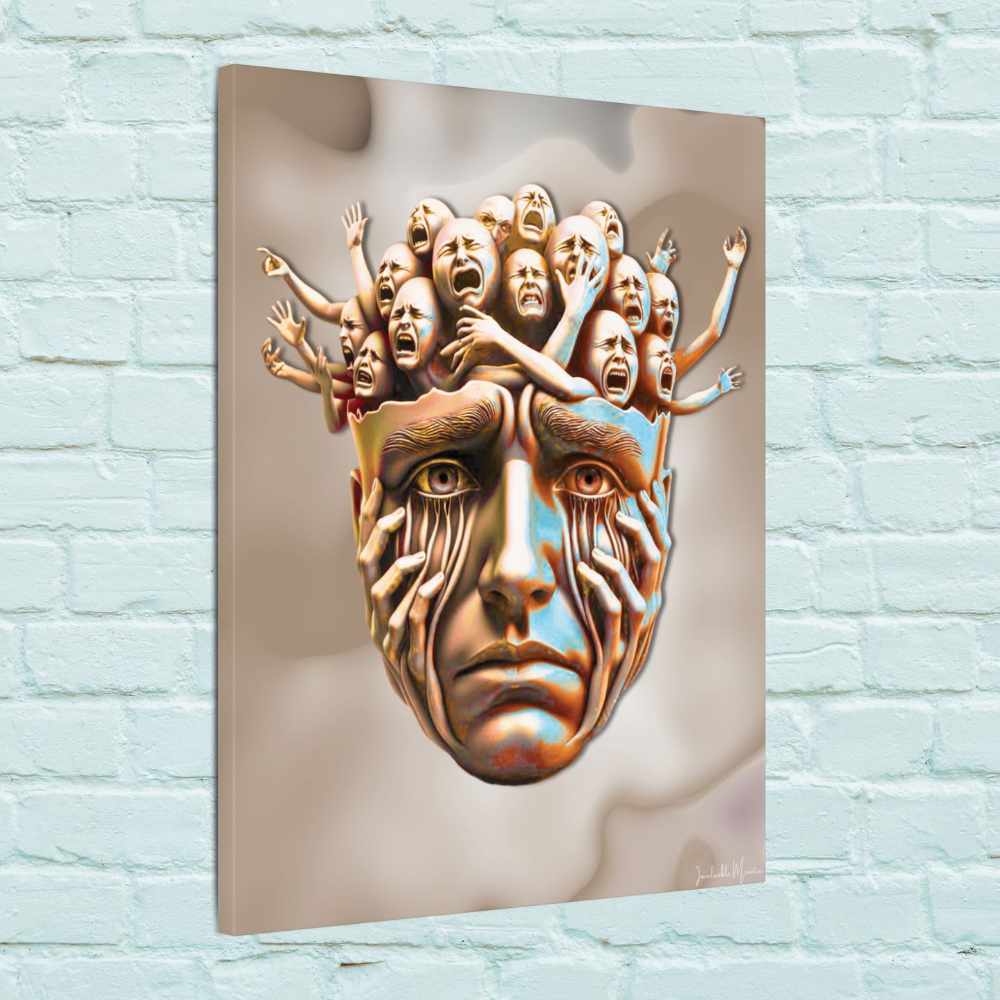 "Known." – Emotional Expressionism Stretched Vertical Canvas Wall Art - ADHD, Anxiety, Depression Reflection
