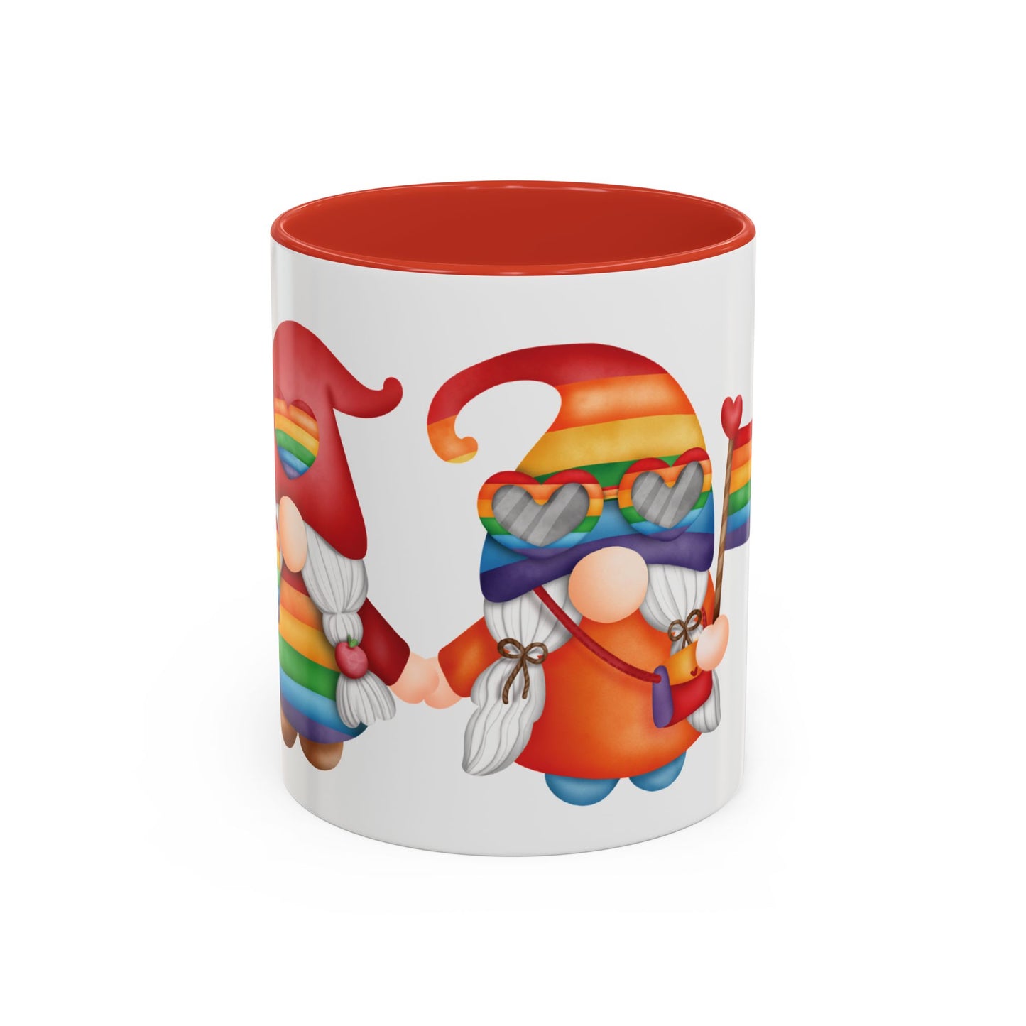 Pride Gnome Accent Mug | Rainbow Love Coffee Cup | 11oz & 15oz