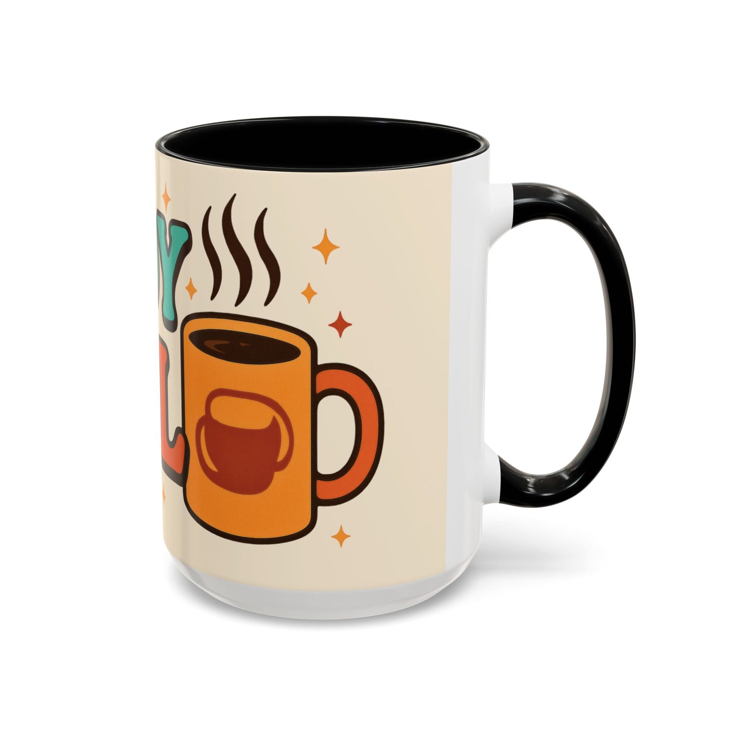 Study Fuel Color Accent Mug (11oz/15oz) – Retro Teacher/Student Coffee Cup • Back to School • Durable Ceramic