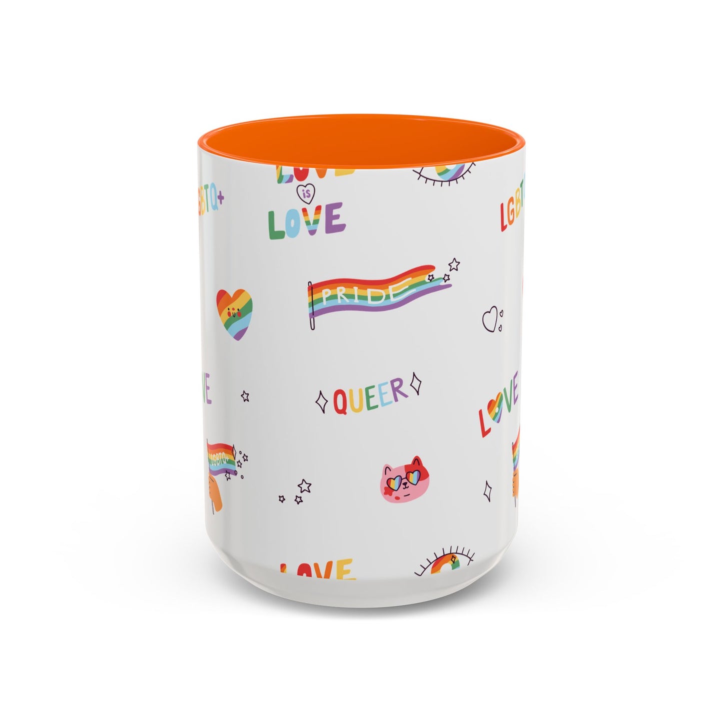 Minimalist Pride Accent Mug | LGBTQ+ Love Ceramic Cup | 11oz & 15oz