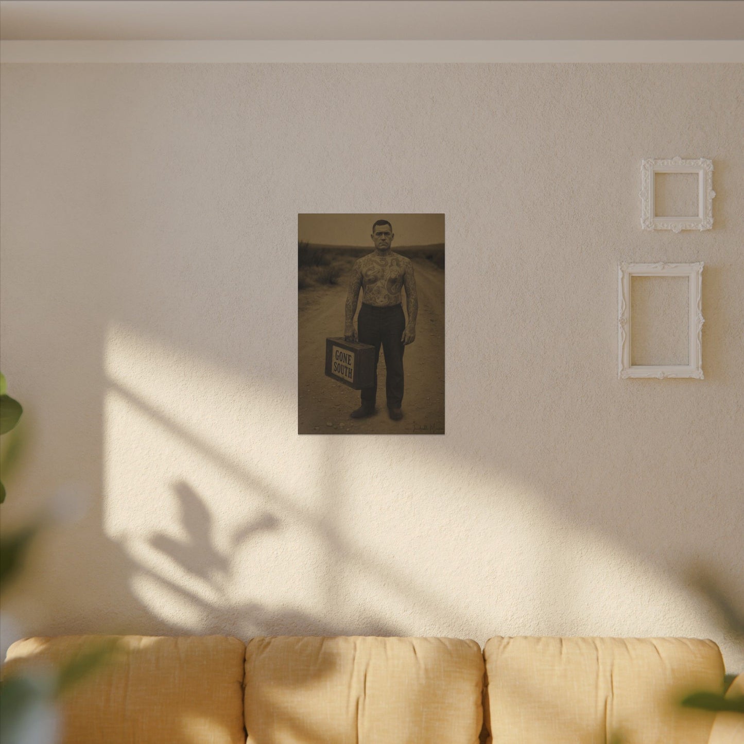 The Tattooed Man – Matte Canvas Print (Gallery-Wrapped) 0.75" – Vintage Circus-Inspired Canvas Wall Art