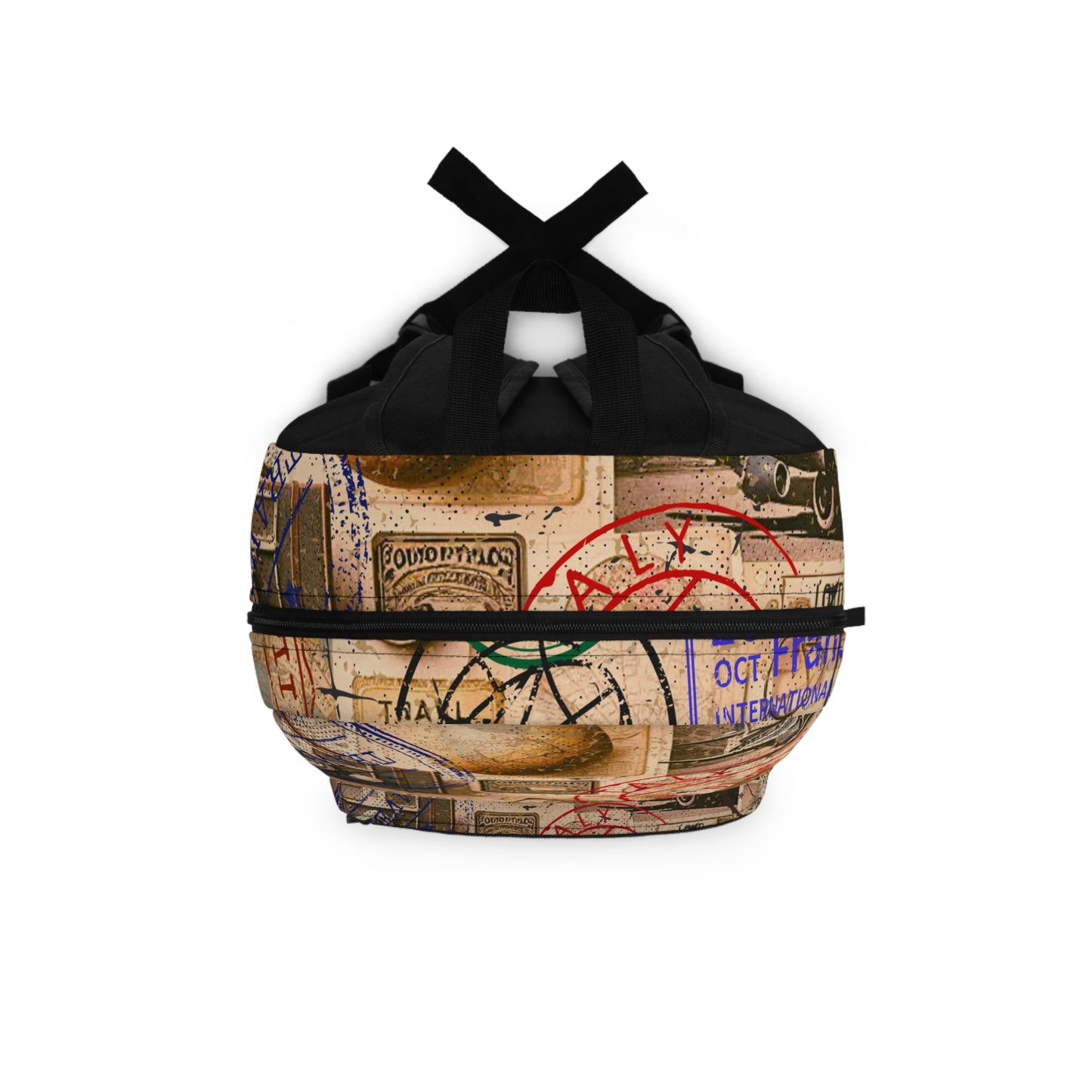 “Seasoned Traveler” – Retro Passport Print Backpack