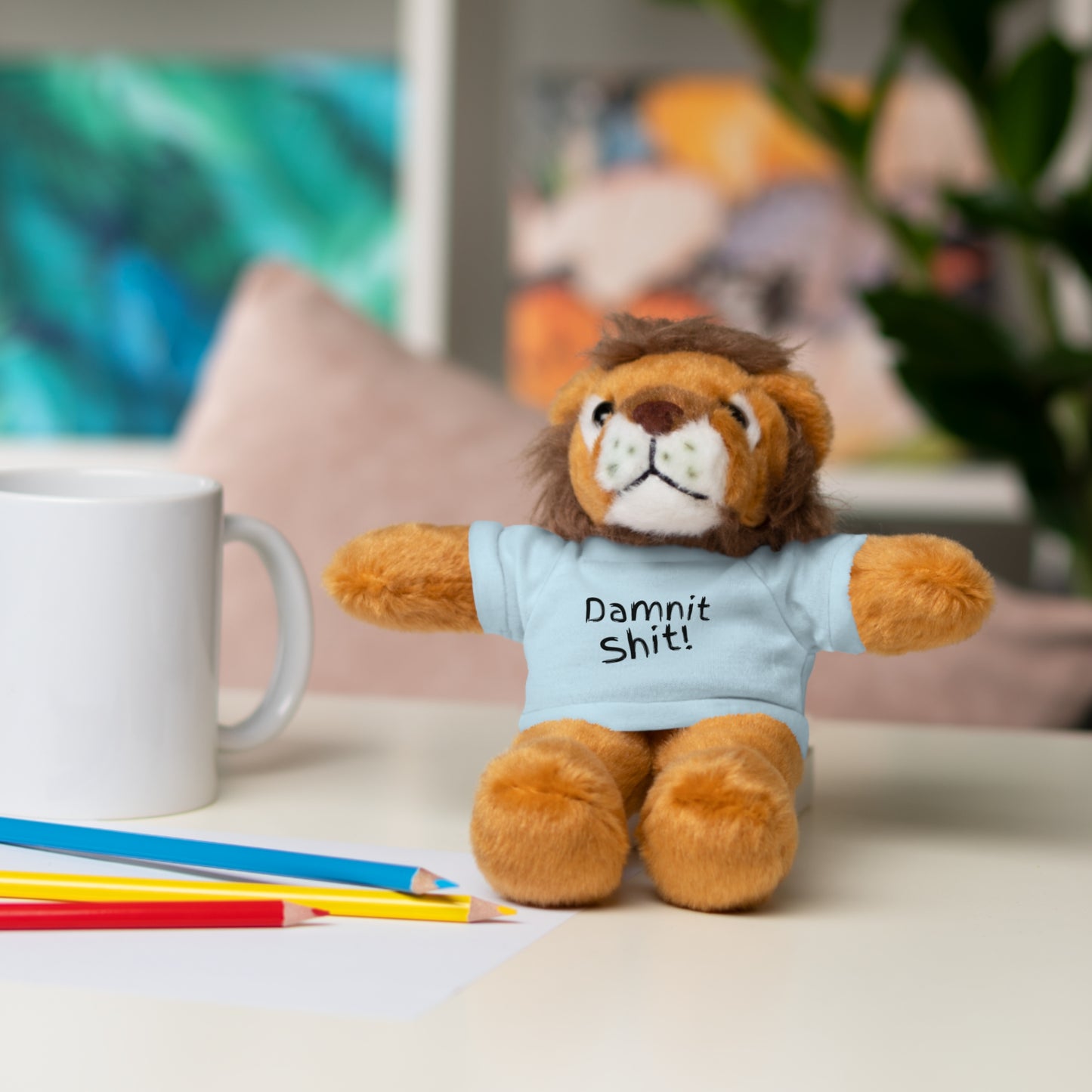 8" Funny Stuffed Animal Gift for Adults, Cute Plush Toy, Humor Bear, Sarcastic Gifts, Quirky Decor, Comfort Toy with Quote