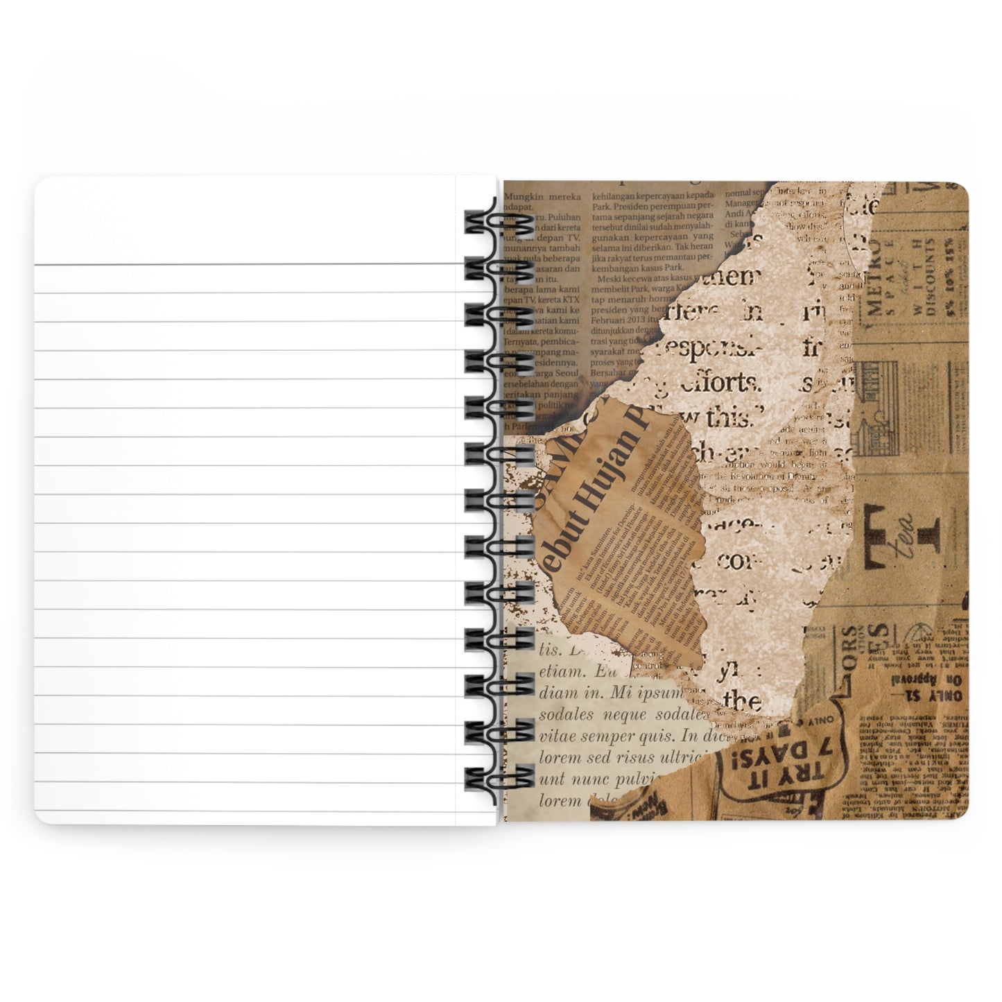 Spiral-Bound Journal – “Vintage Machinery” Steampunk Notebook Hardcover Journal