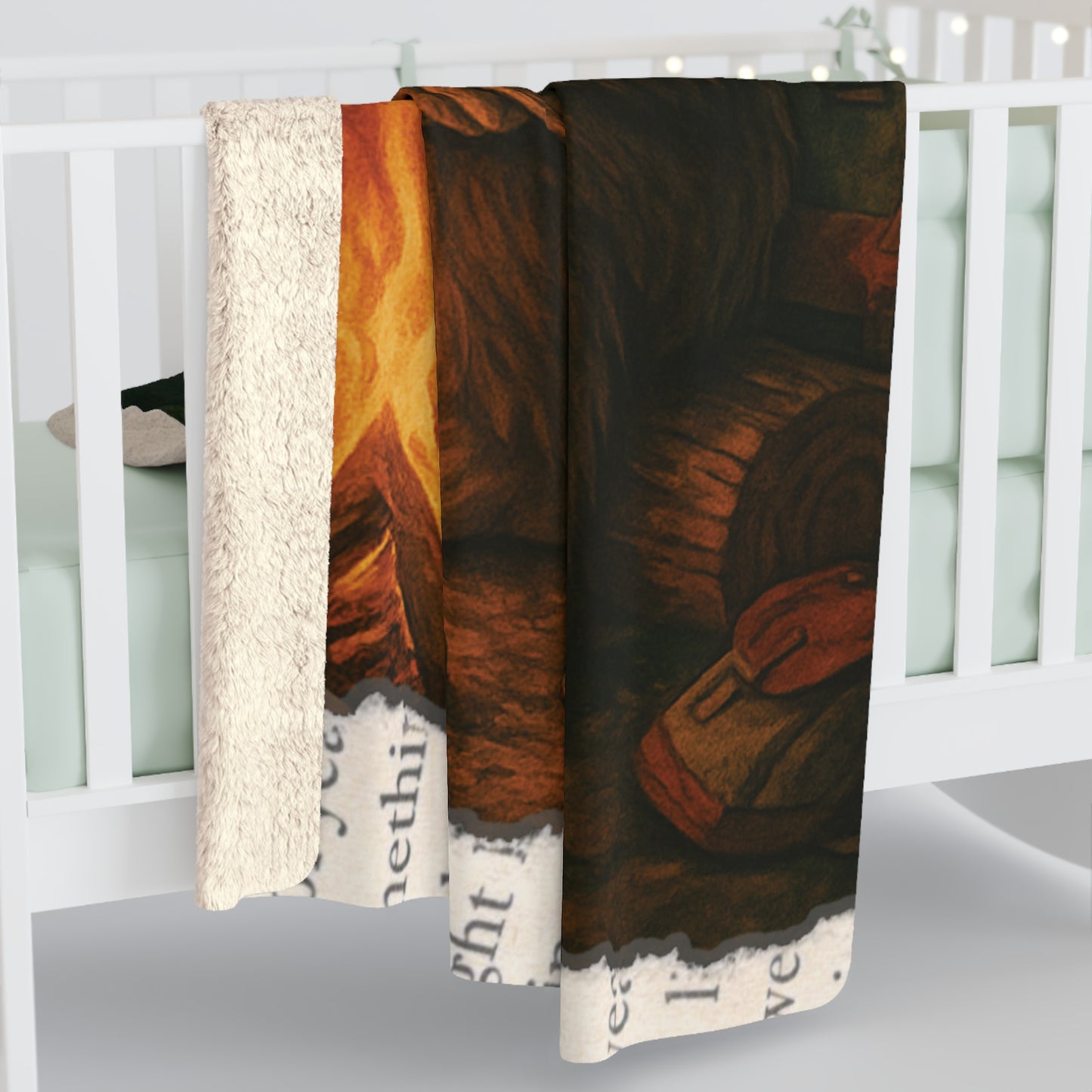 🔥 Bigfoot Sherpa Fleece Blanket – Campfire Cryptid Cozy Vibes