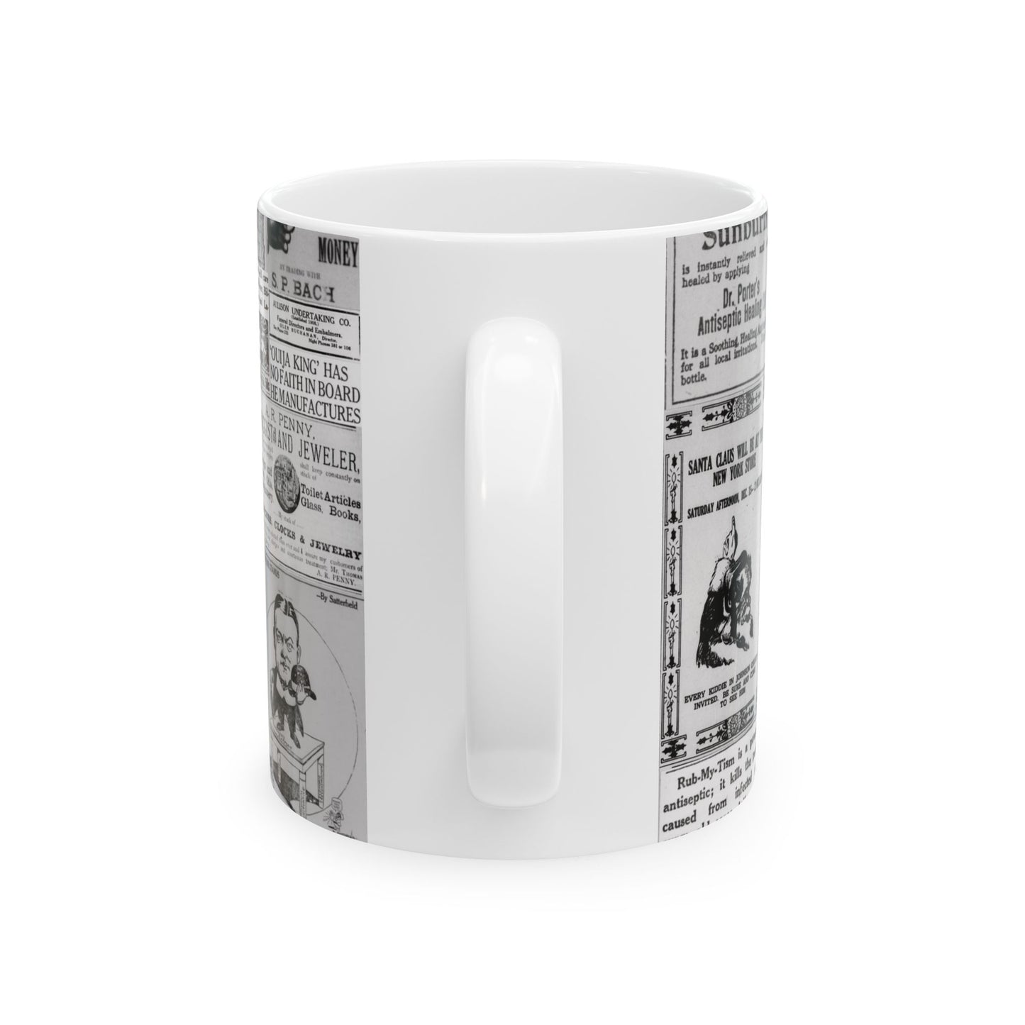 Occult Americana Coffee Tea Mug | 1800s Early 1900s Vintage Newspaper Ad Collage Ceramic Mug 2 - 11oz and 15oz