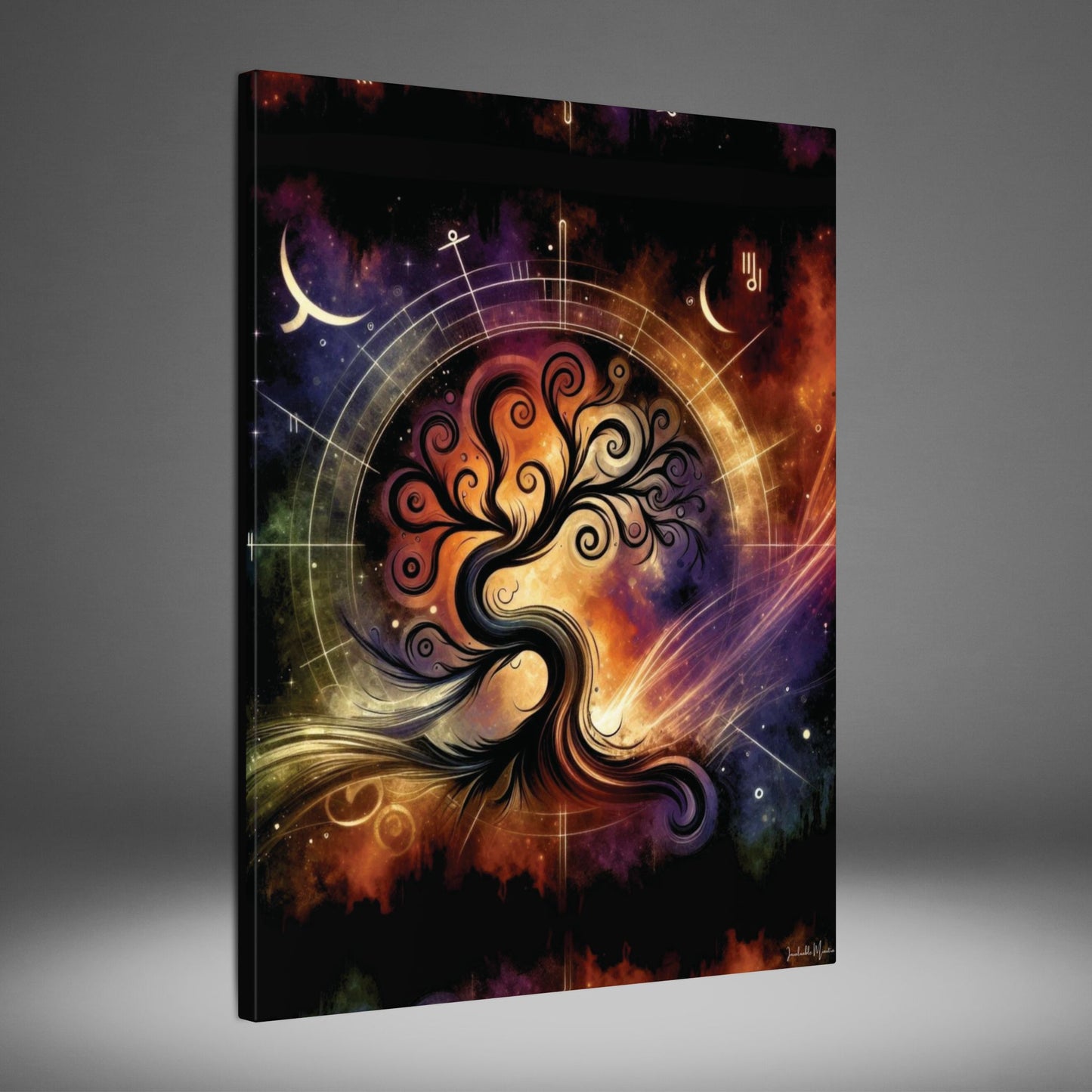 Cosmic Tree of Life – Celestial Galaxy Canvas Print (0.75" Stretched) | Mystical Boho Wall Art
