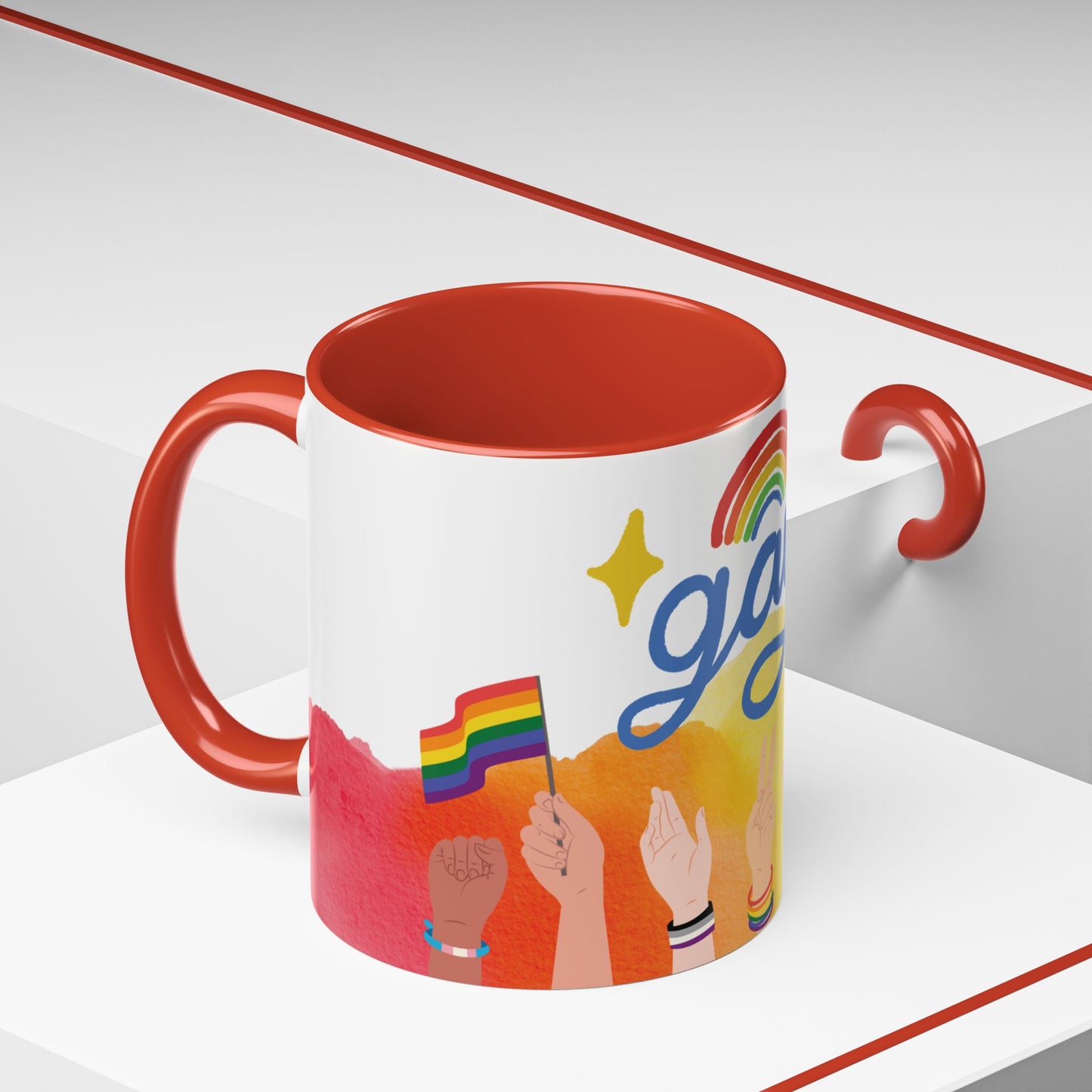 Bold Pride Accent Mug | Fun LGBTQ+ Gift | 11oz & 15oz Options