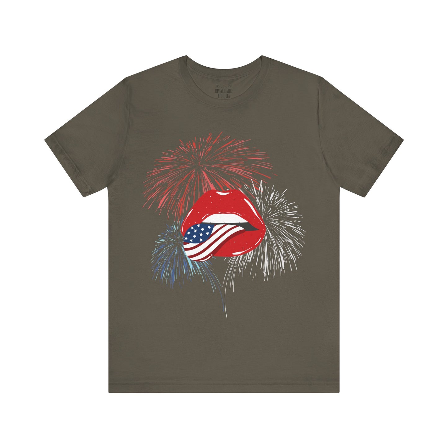 American Flag Lips Tee – Unisex Bella + Canvas Jersey Tee - 4th of July