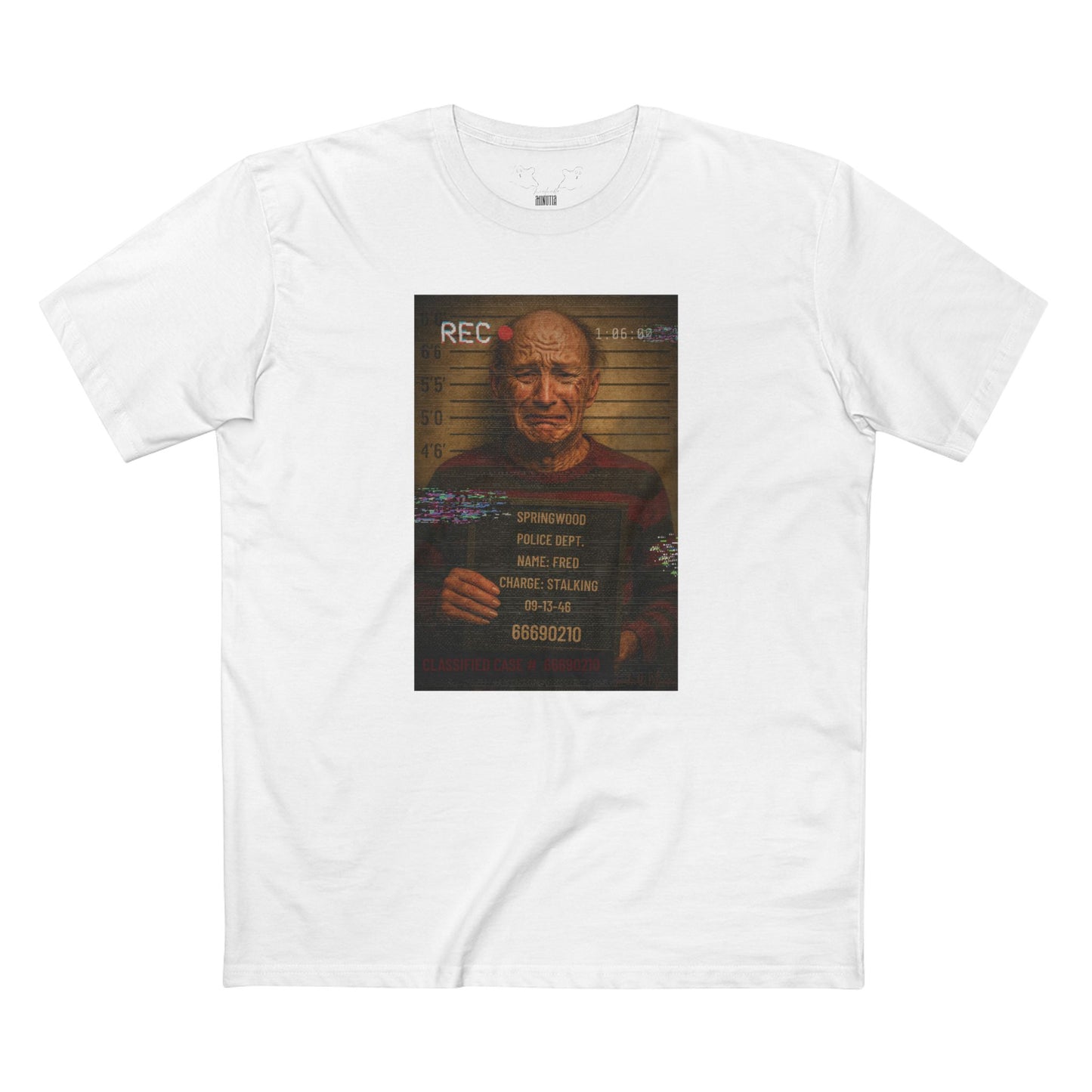 π₯ Freddy Mugshot Tee β Retro Slasher Horrorcore Premium T-Shirt (Unisex)