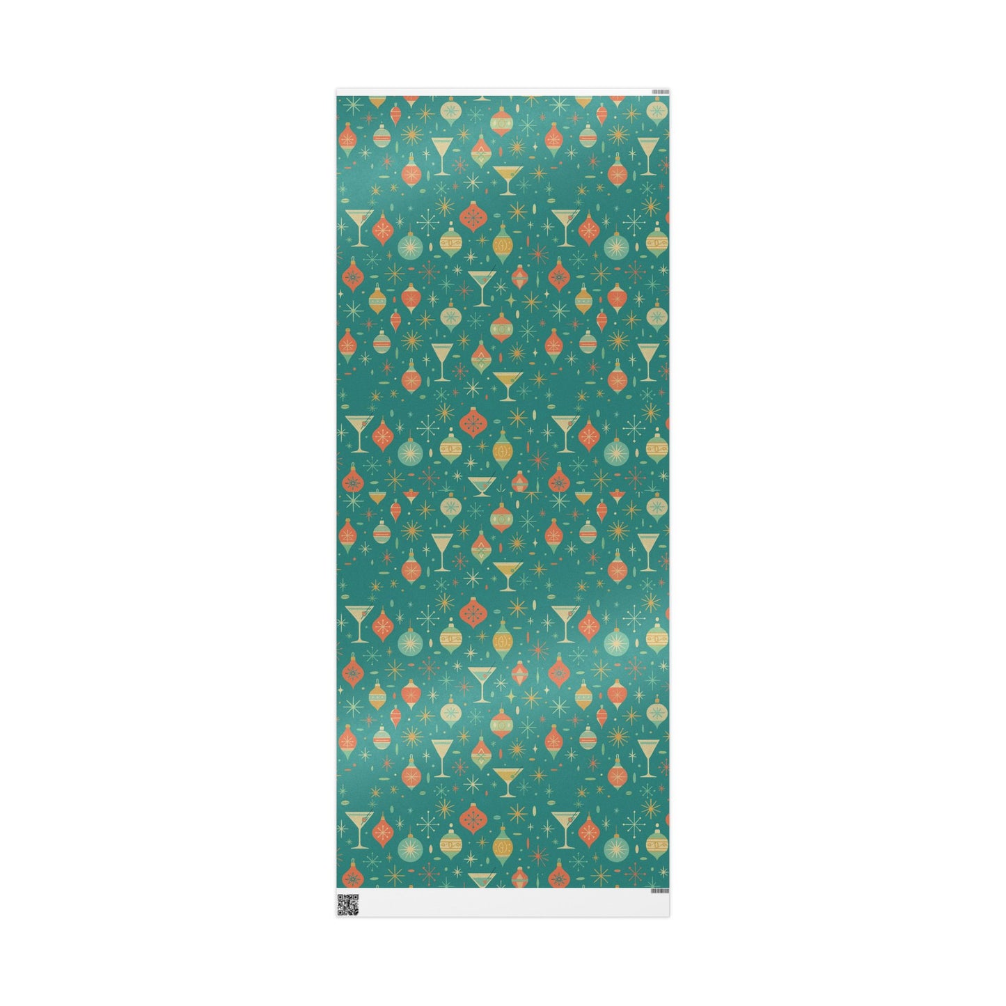 Atomic Christmas Cocktail – Mid-Century Holiday Wrapping Paper, Retro Martini Gift Wrap, 30" Roll (Matte/Gloss)