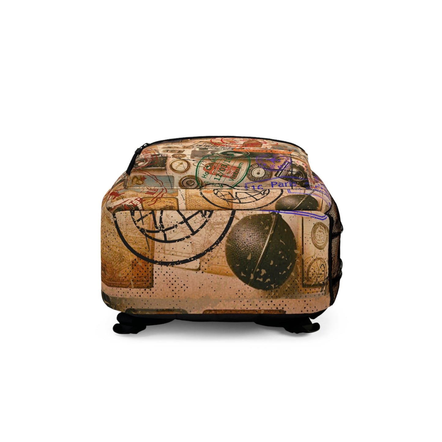 “Seasoned Traveler” – Retro Passport Print Backpack