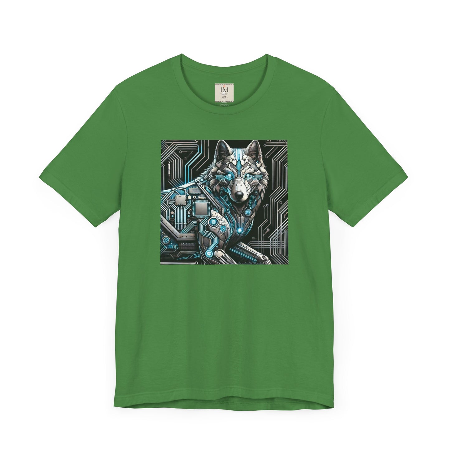 Tech Cyber Wolf Unisex Jersey Tee - Futuristic Animal Print Animal T-Shirt