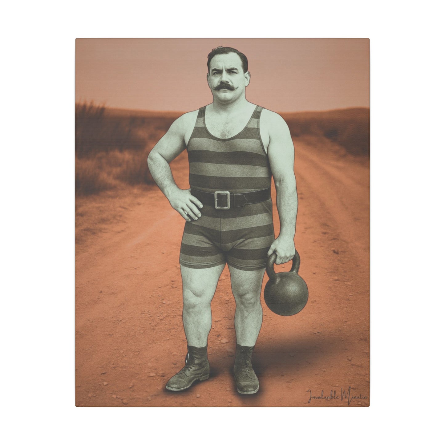 The Strongman – Matte Canvas Print (Gallery-Wrapped) 0.75" – Vintage Circus-Inspired Canvas Wall Art