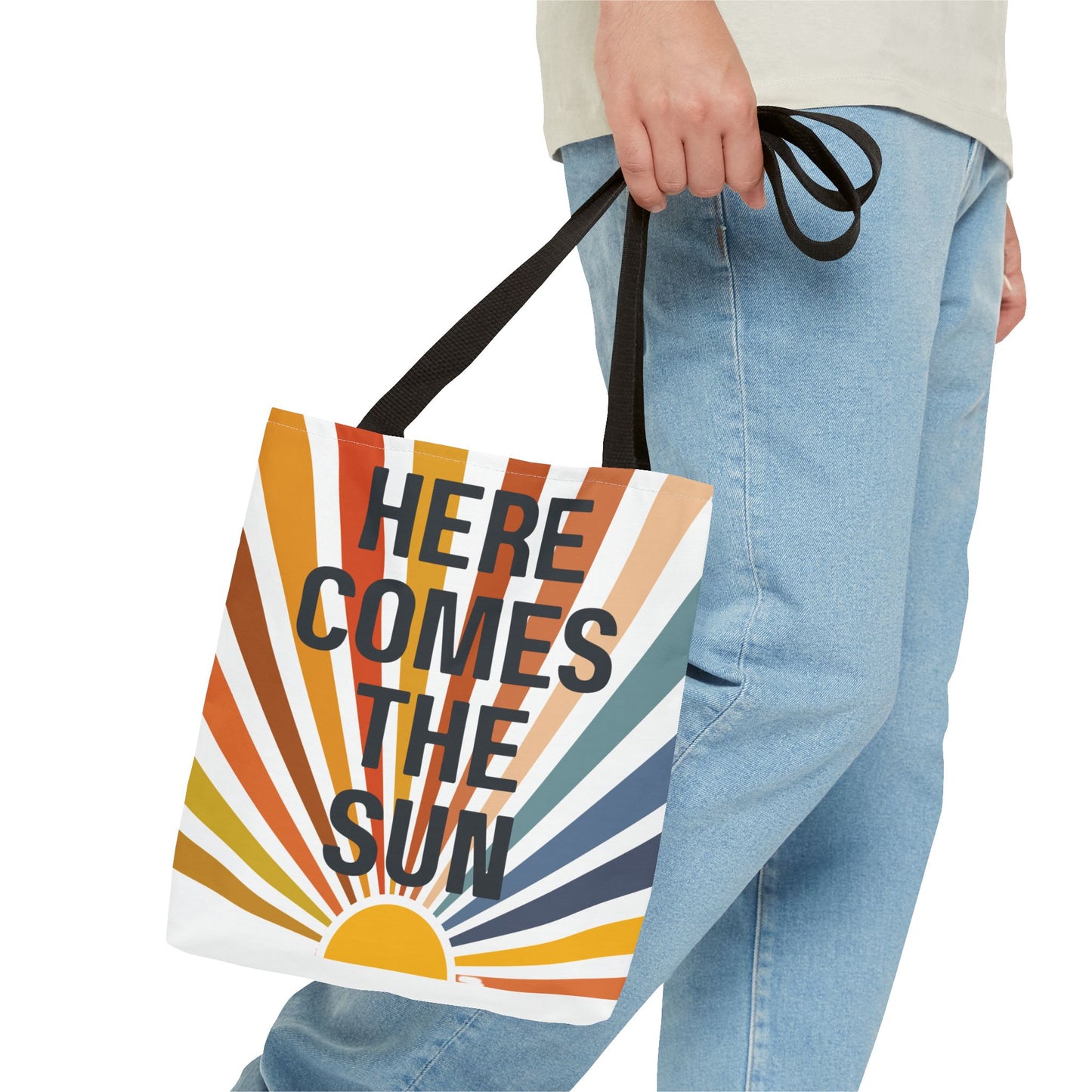 Here Comes the Sun β Retro Sunburst Tote Bag