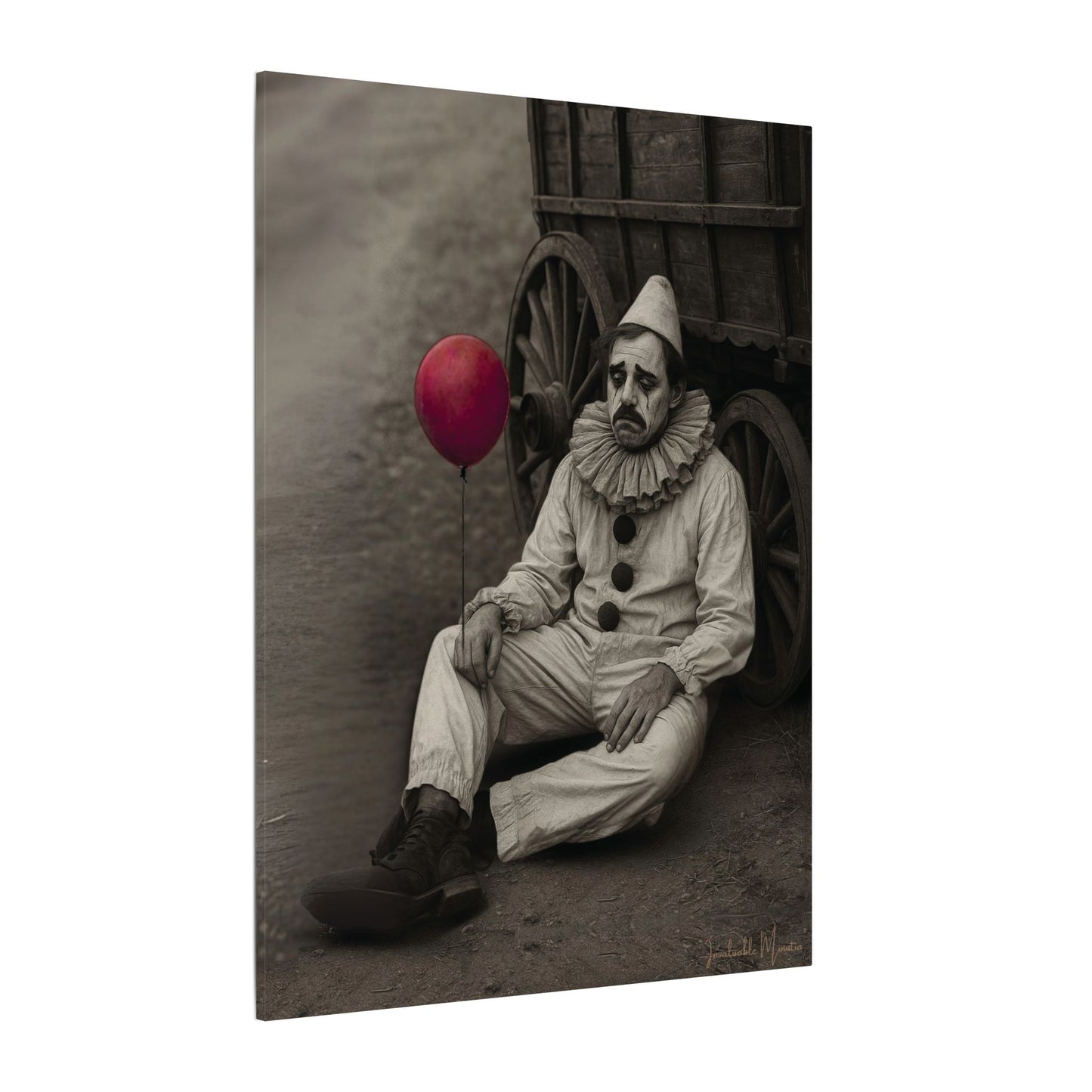 The Clown – Matte Canvas Print (Gallery-Wrapped) 0.75" – Vintage Circus-Inspired Canvas Wall Art