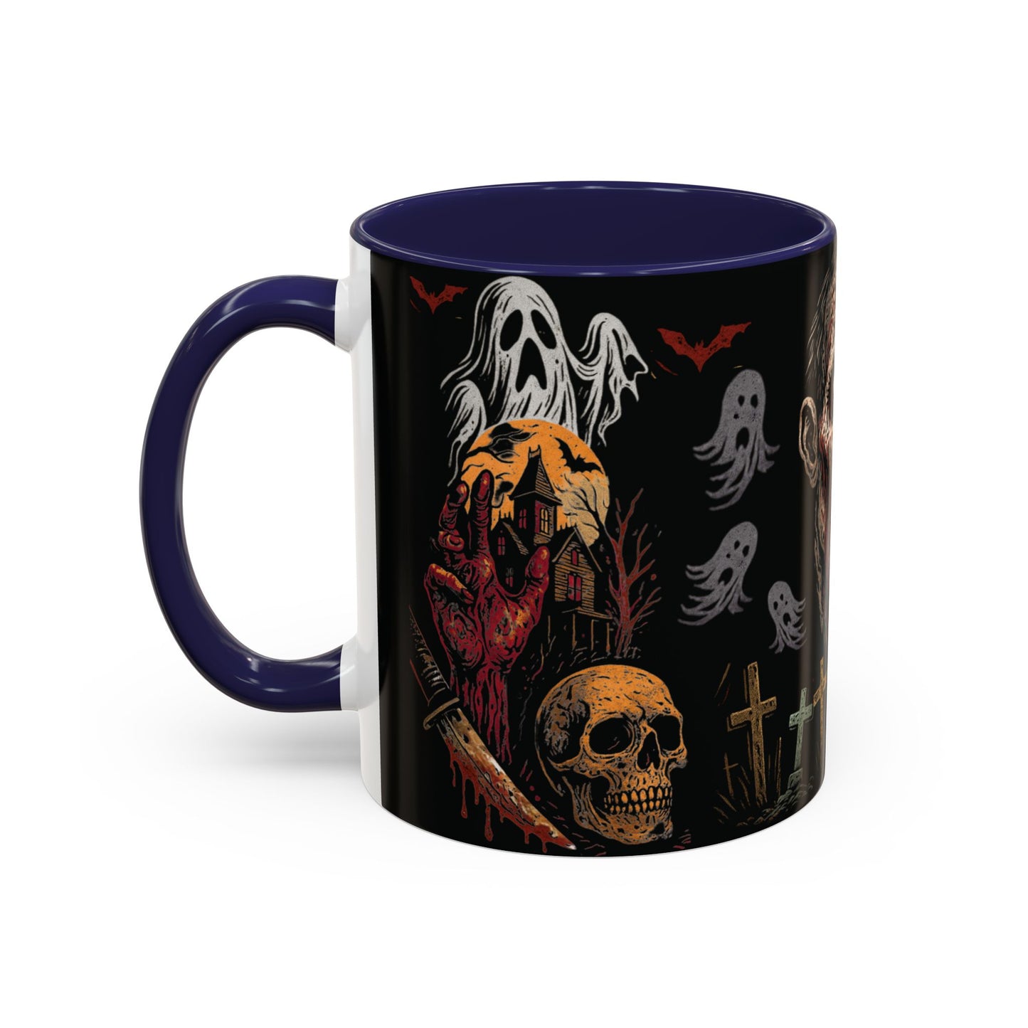 Horror Coffee Mug – Zombie Graveyard Halloween Design – 11oz & 15oz Ceramic – Creepy Goth Kitchen Decor