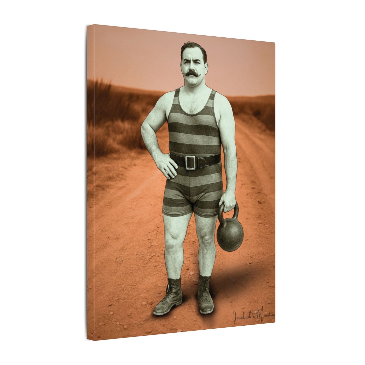 The Strongman – Matte Canvas Print (Gallery-Wrapped) 0.75" – Vintage Circus-Inspired Canvas Wall Art