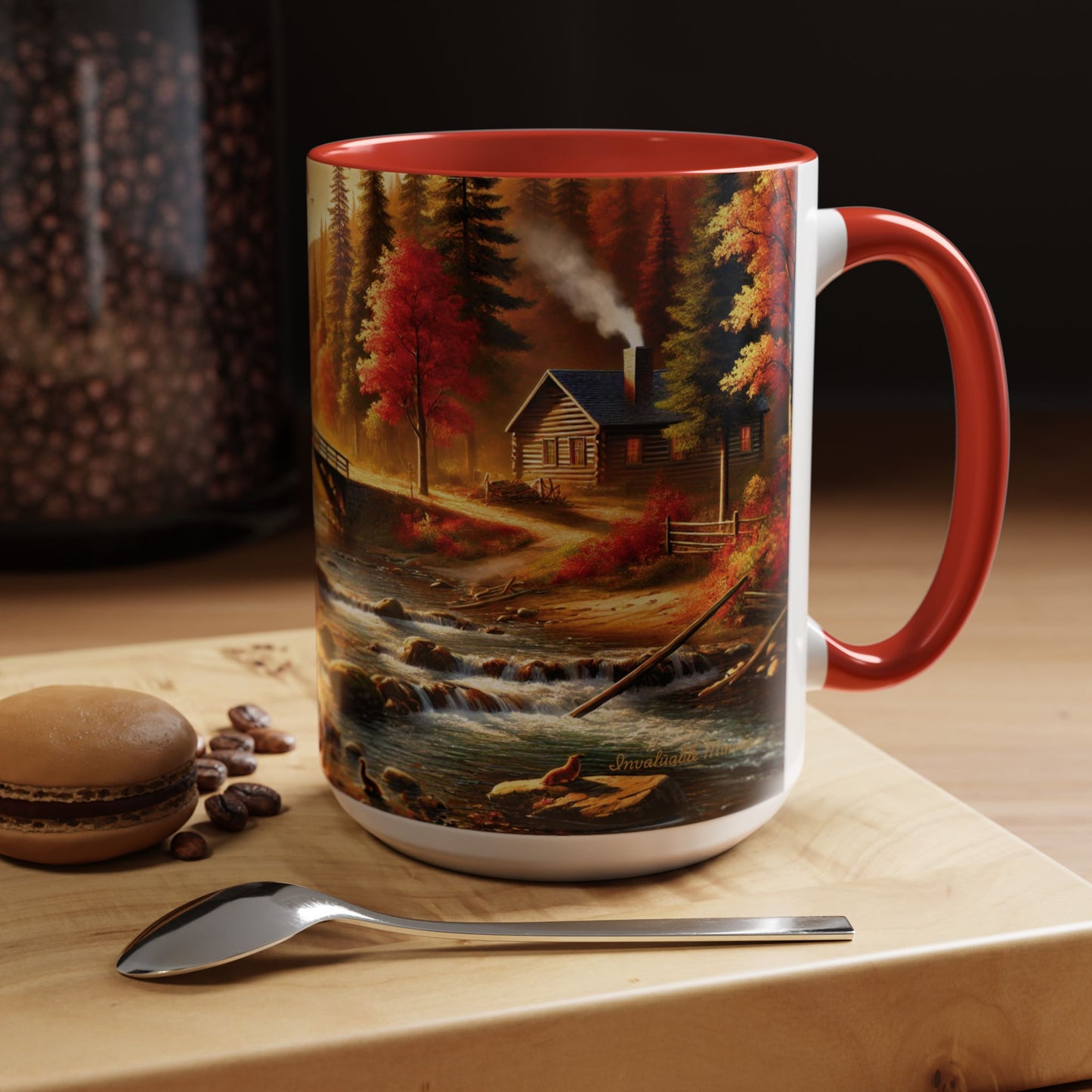 Cozy Autumn Cabin Mug | Fall Vibes Accent Coffee Mug (11oz/15oz)