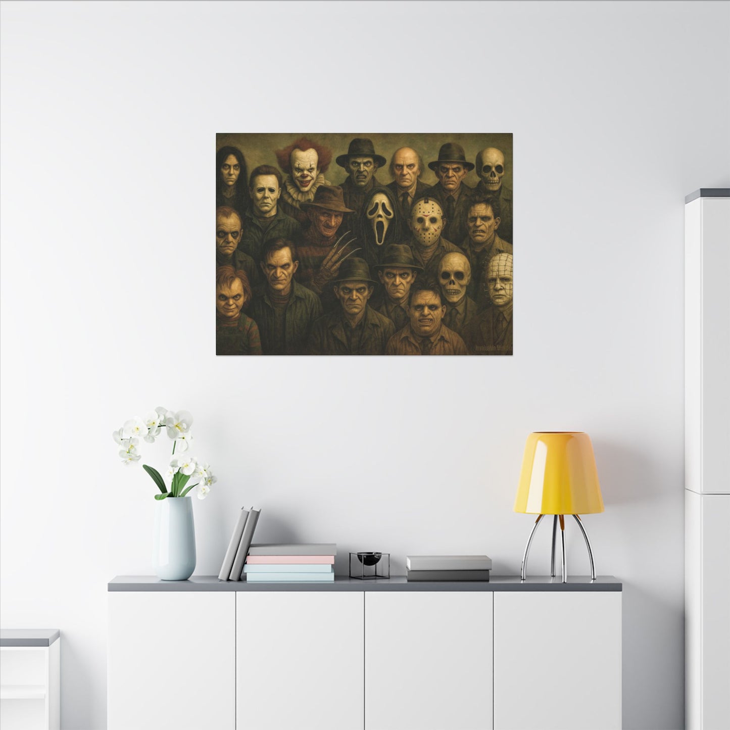 "The Crew" β Horror Legends Matte Canvas Print