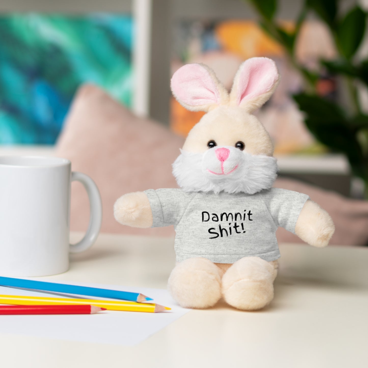 8" Funny Stuffed Animal Gift for Adults, Cute Plush Toy, Humor Bear, Sarcastic Gifts, Quirky Decor, Comfort Toy with Quote