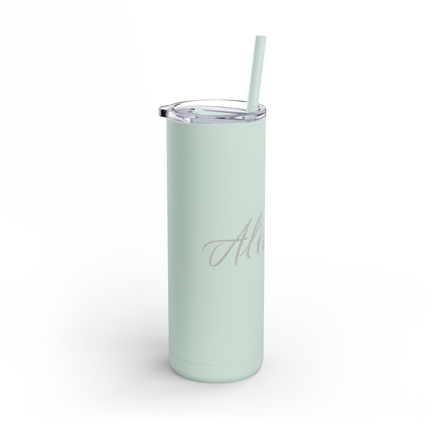 “Alive-ish” Matte Tumbler – 20oz Maars Skinny Tumbler with Straw | Chalk Script Hydration Statement