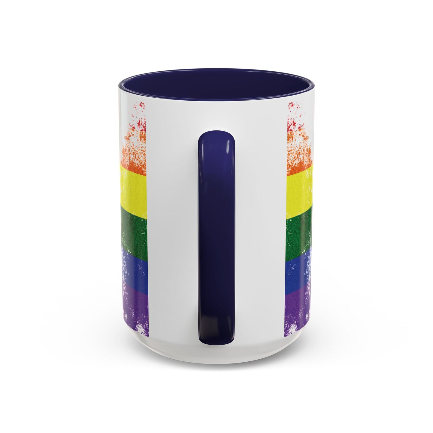 Handprint Heart Pride Mug | Rainbow Splash Ceramic Cup | 11oz & 15oz