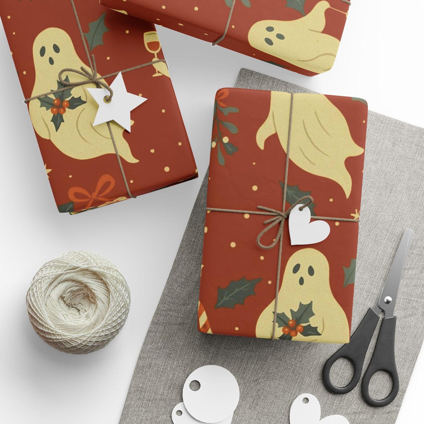 Vintage Holiday Ghosties - Luxury Holiday Wrapping Paper, Victorian Ghost Gift Wrap, 30" Roll (Matte/Gloss)