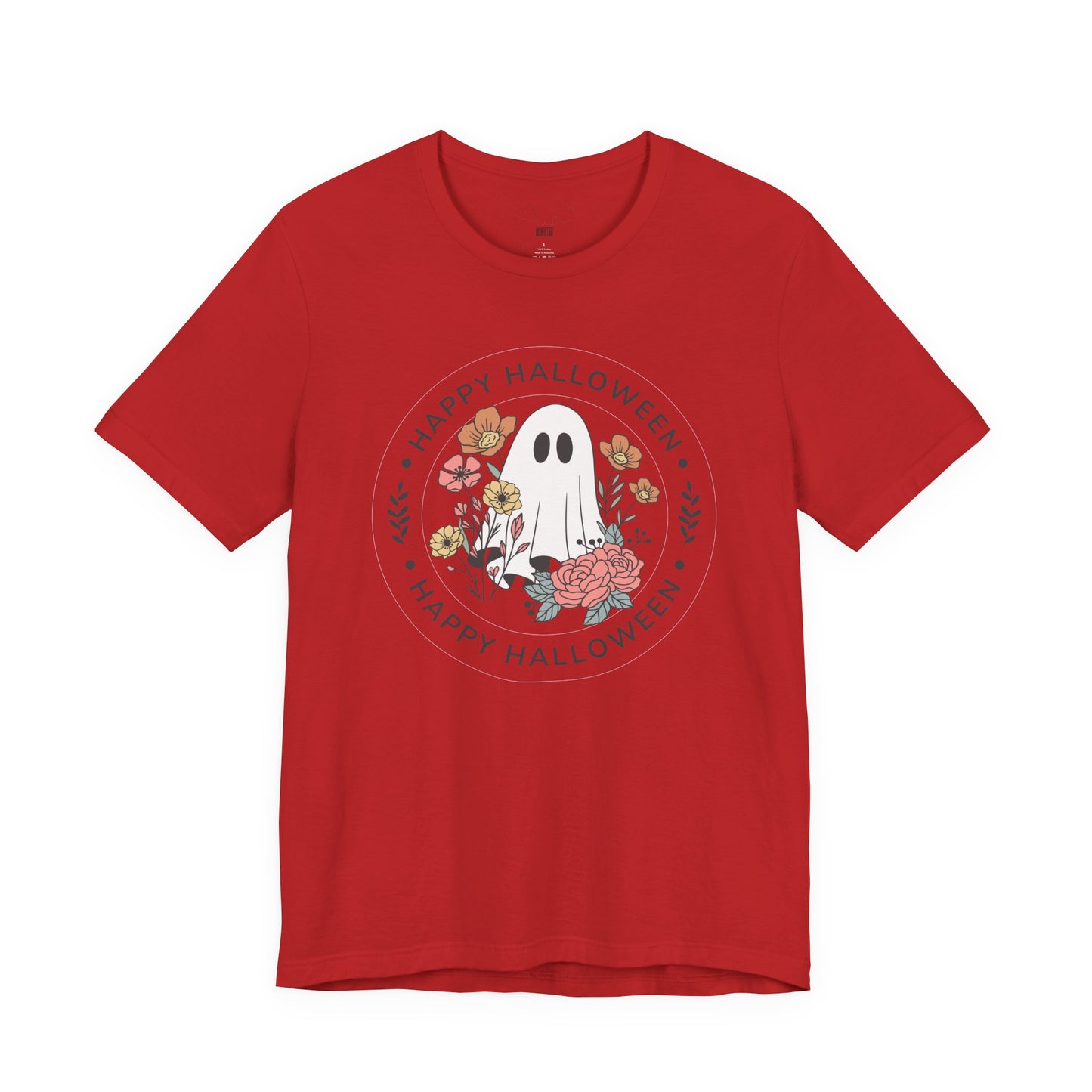 Happy Halloween Floral Ghost Tee – Bella+Canvas 3001