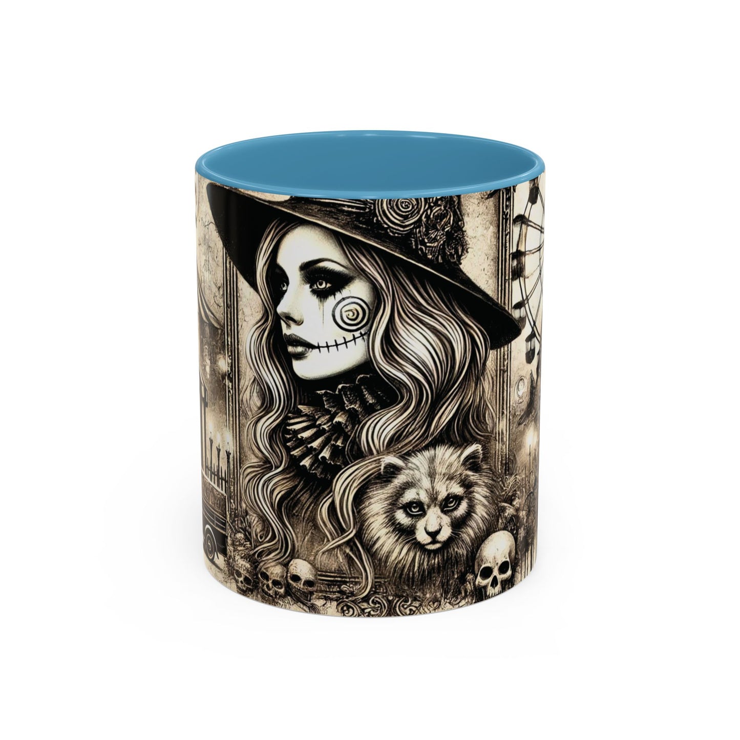 Creepy Circus Witch Mug | Vintage Halloween Accent Coffee Mug (11oz/15oz)