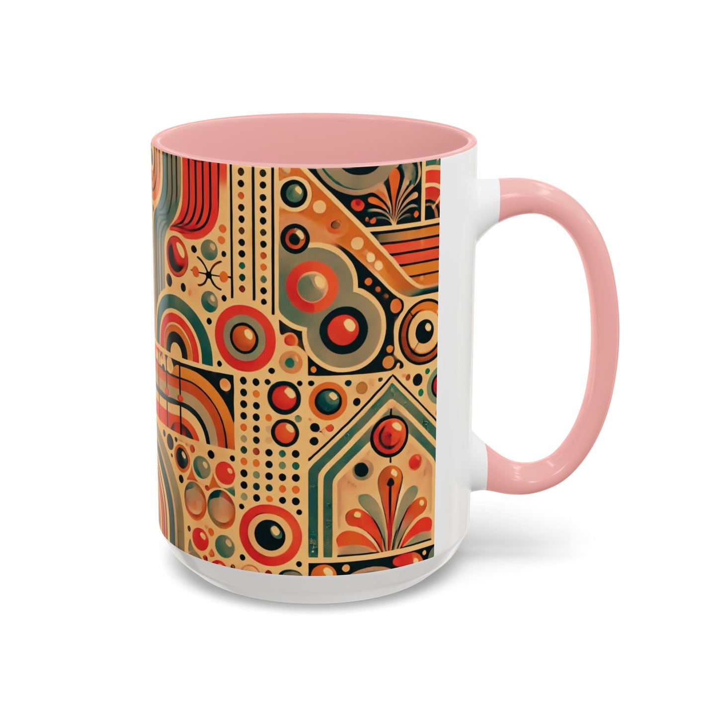 πΏ Retro Boho Accent Coffee Mug | 11oz & 15oz Ceramic Cup | Custom Colors Available
