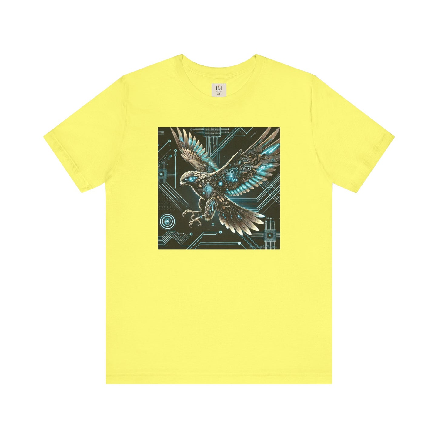 Futuristic Falcon Tech Tee - Unisex Short Sleeve Jersey Shirt - Cyber Falcon
