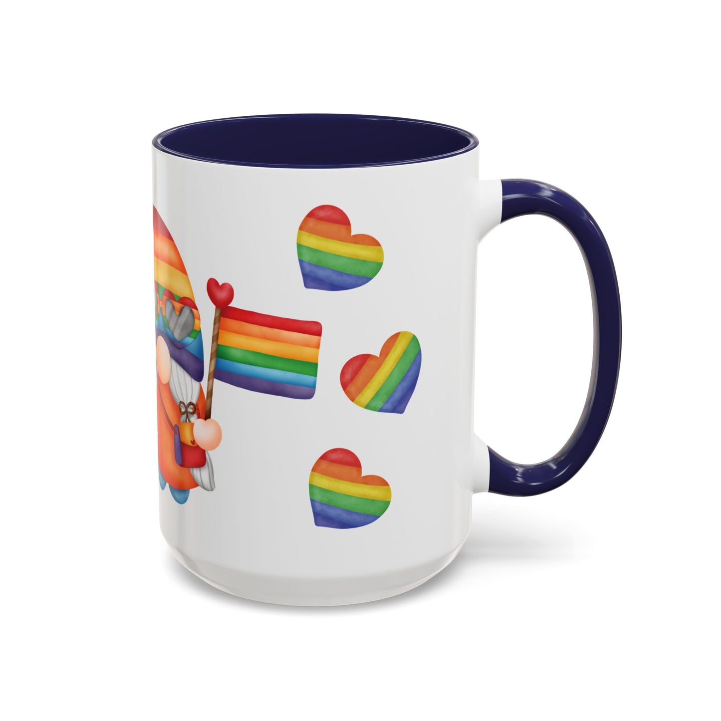Pride Gnome Accent Mug | Rainbow Love Coffee Cup | 11oz & 15oz